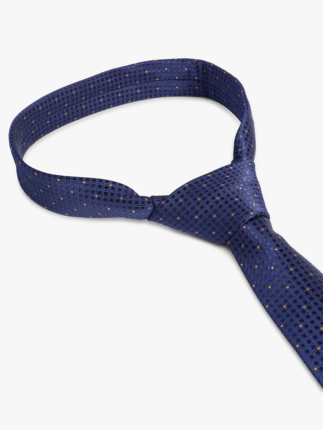 Cantabil Men's Navy Blue Dotted Printed Broad Tie - Image 6
