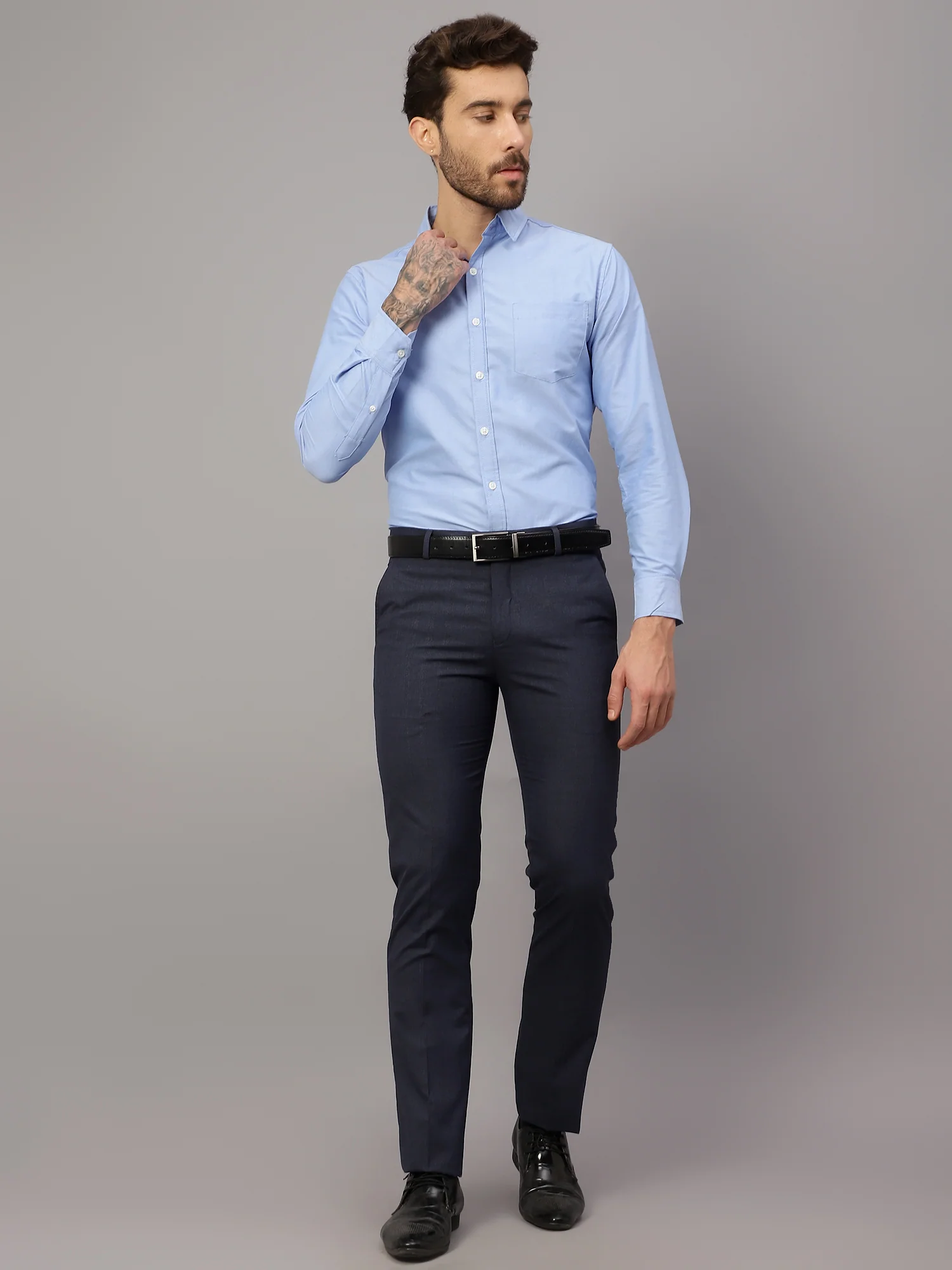 Formal Trouser for Men | Breathable & Soft with Color Fastness Regular Fit Poly Viscose Fabric Checkered Pattern Hook & Eye Closure - Image 6