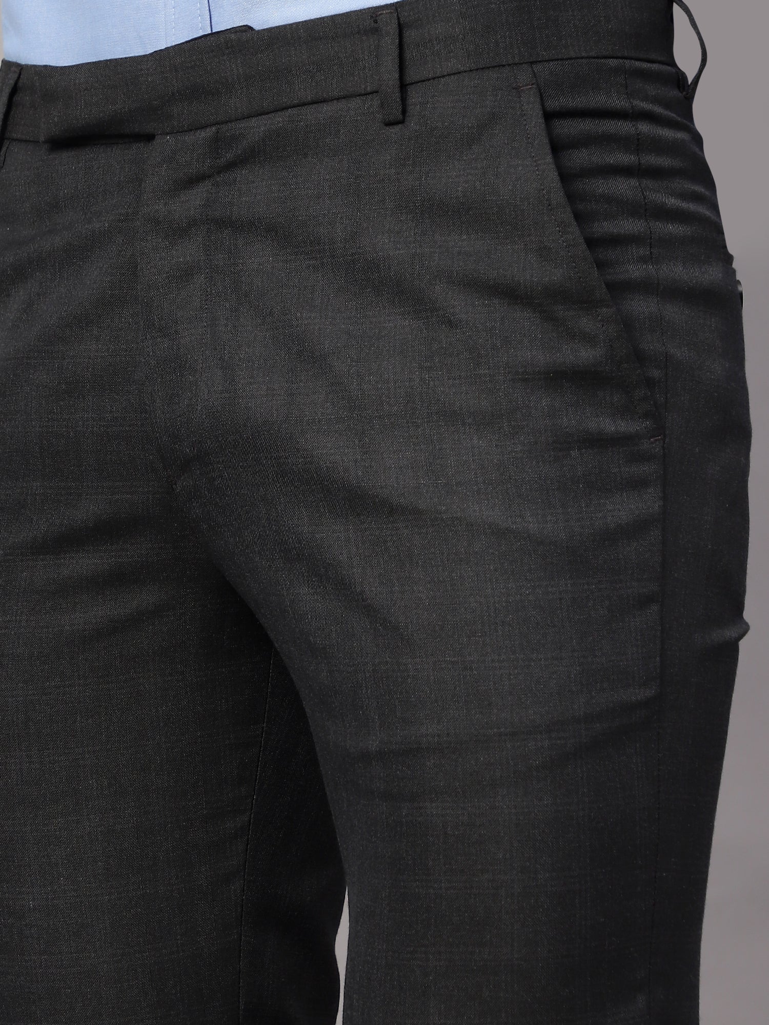 Formal Trouser for Men | Breathable & Soft with Color Fastness Regular Fit Poly Viscose Fabric Checkered Pattern Hook & Eye Closure - Image 5