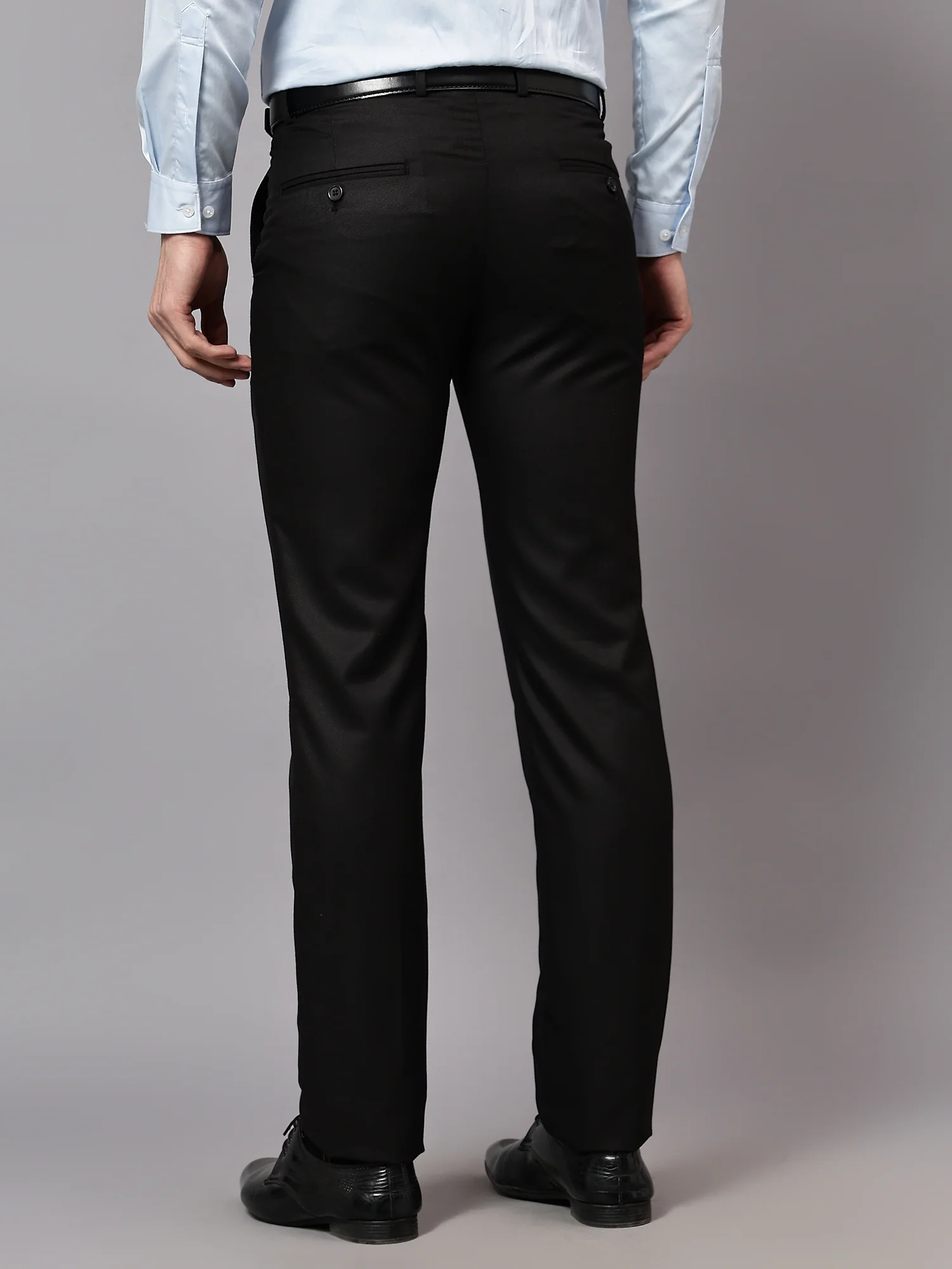 Formal Trouser for Men | Breathable & Soft with Color Fastness Regular Fit Terry Rayon Fabric Checkered Pattern Hook & Eye Closure - Image 2