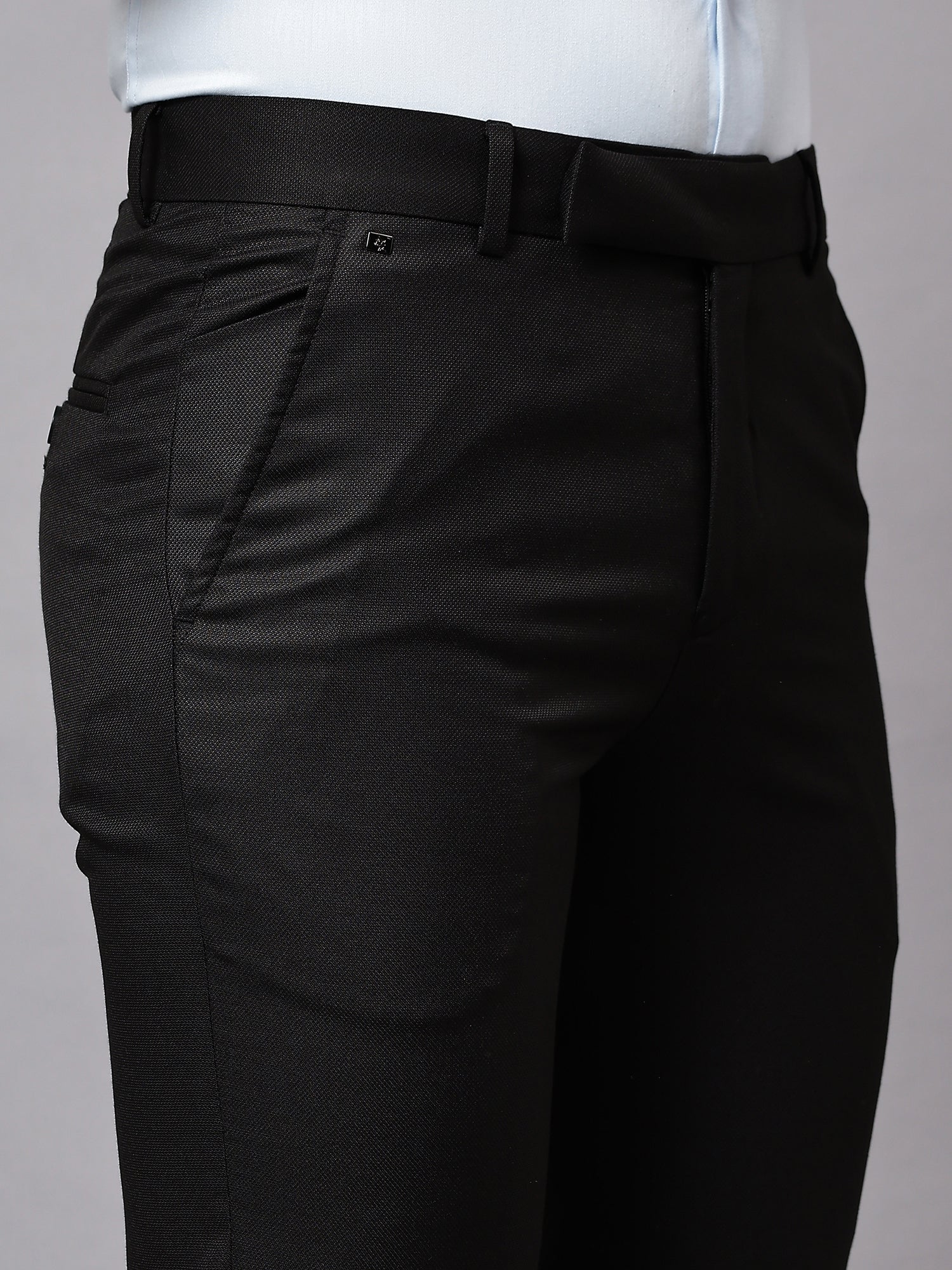 Formal Trouser for Men | Breathable & Soft with Color Fastness Regular Fit Terry Rayon Fabric Checkered Pattern Hook & Eye Closure - Image 5