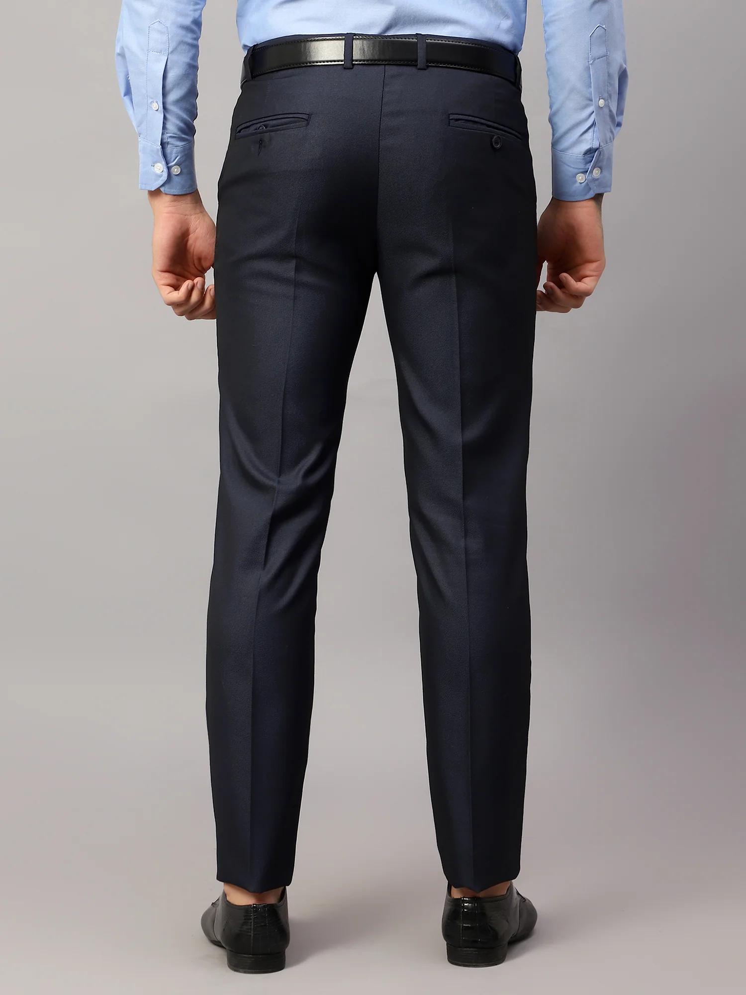 Formal Trouser for Men | Breathable & Soft with Color Fastness Regular Fit Poly Viscose Fabric Solid Pattern Hook & Eye Closure - Image 2