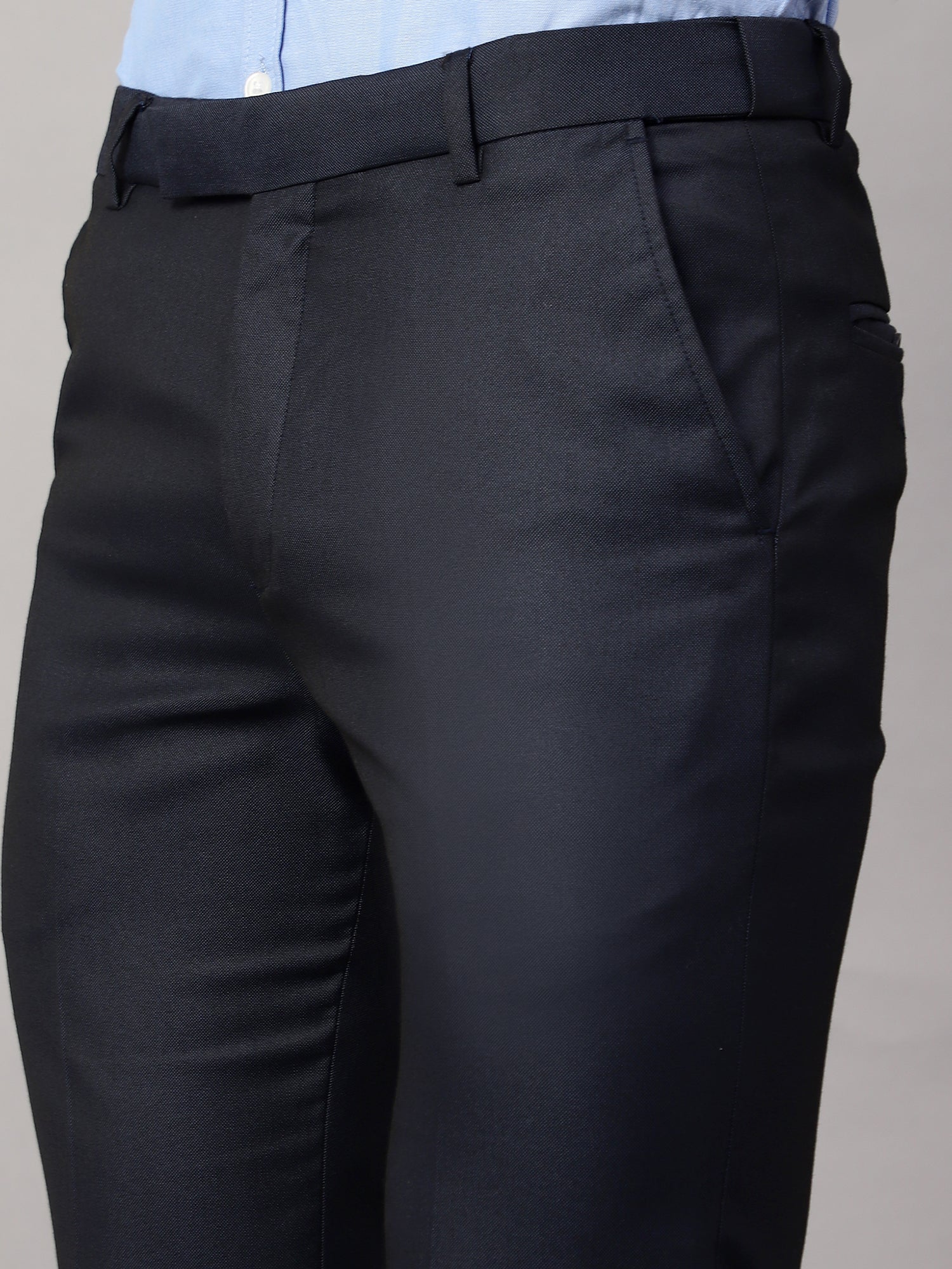 Formal Trouser for Men | Breathable & Soft with Color Fastness Regular Fit Poly Viscose Fabric Solid Pattern Hook & Eye Closure - Image 4
