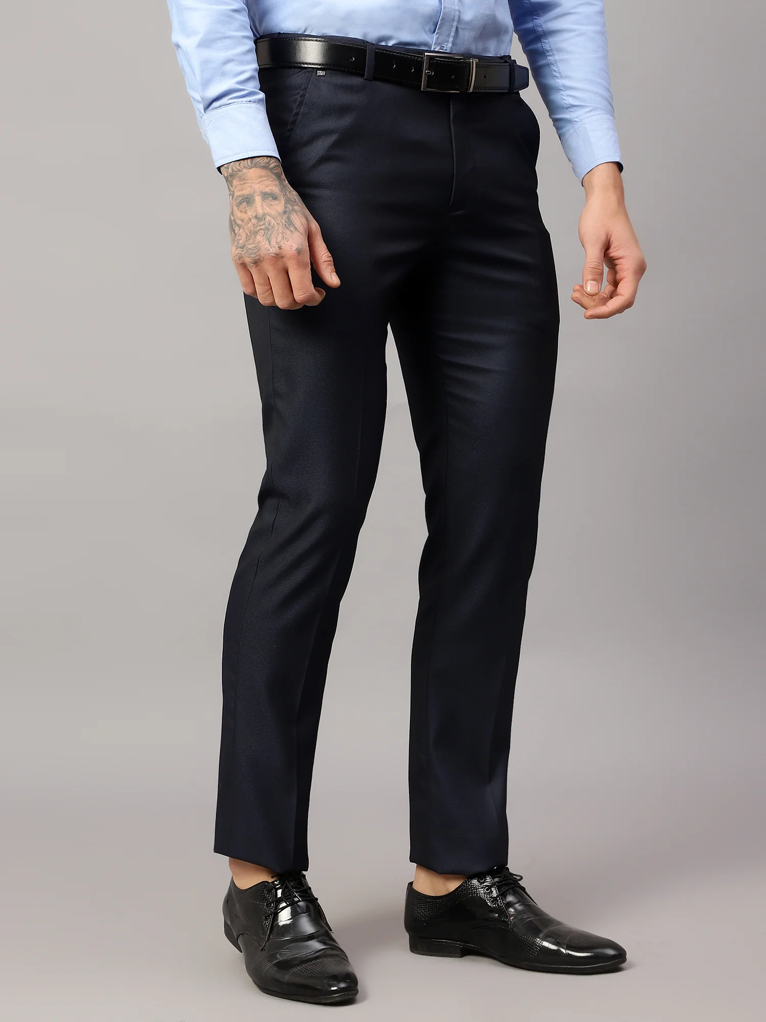 Formal Trouser for Men | Breathable & Soft with Color Fastness Regular Fit Poly Viscose Fabric Solid Pattern Hook & Eye Closure - Image 5