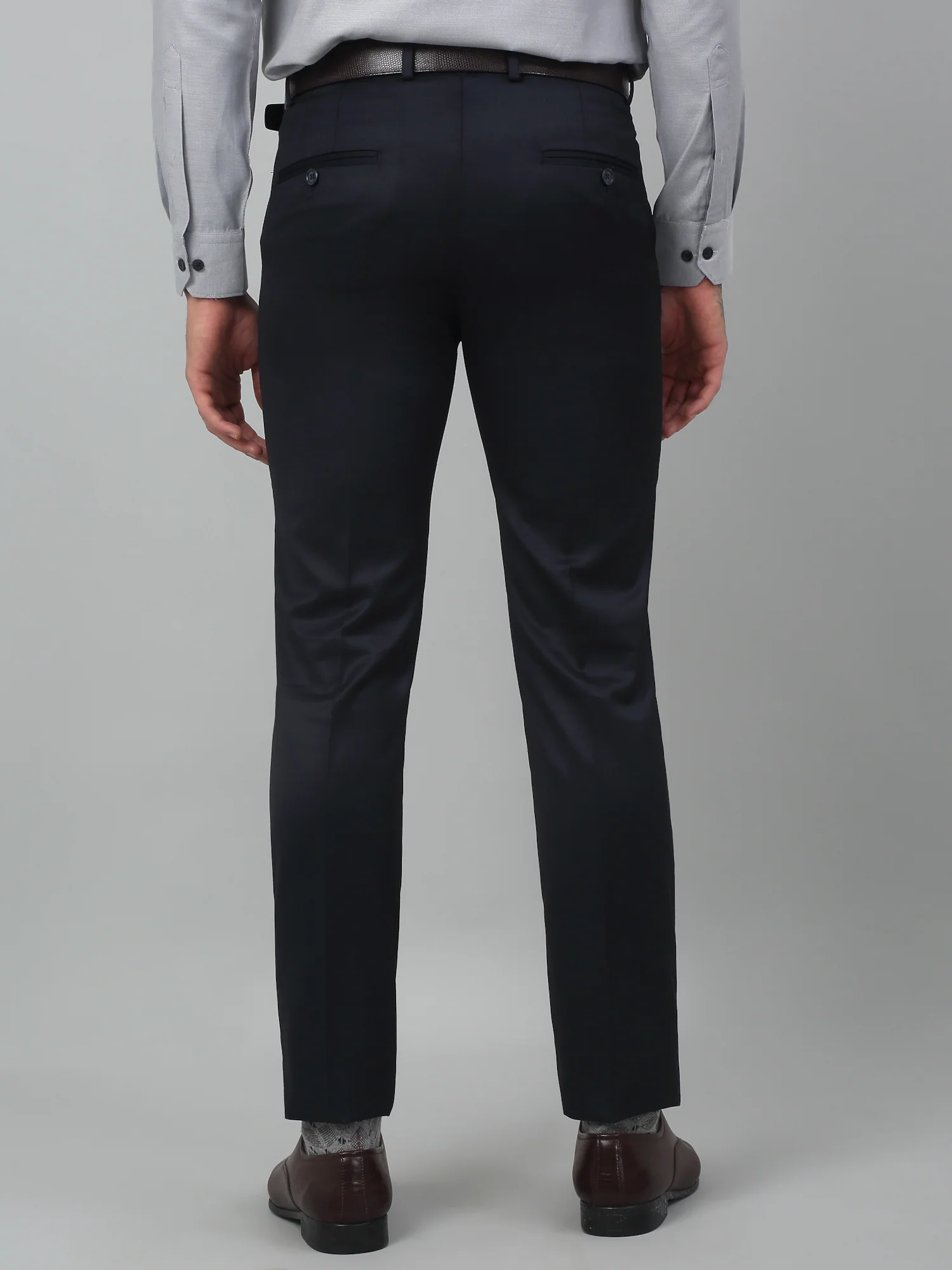 Formal Trouser for Men | Breathable & Soft with Color Fastness Regular Fit Poly Viscose Fabric Checkered Pattern Hook & Eye Closure - Image 2