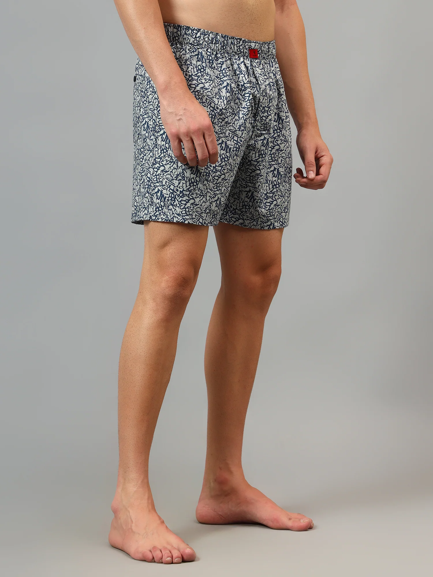 Men's Navy Blue Printed Boxer - Image 3
