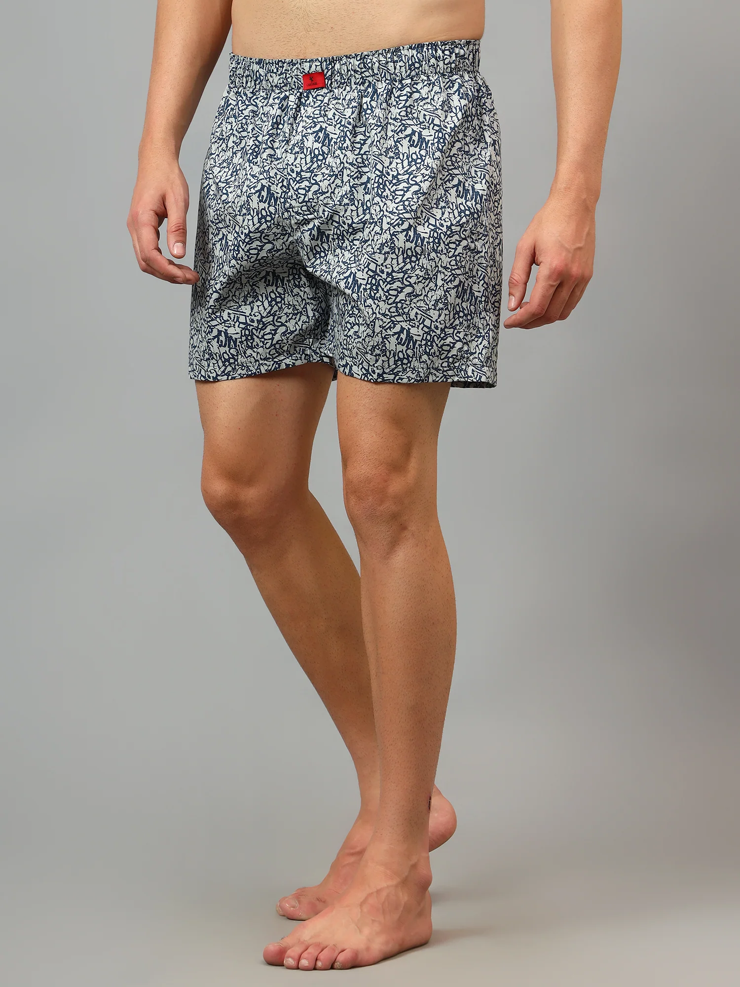 Men's Navy Blue Printed Boxer - Image 4