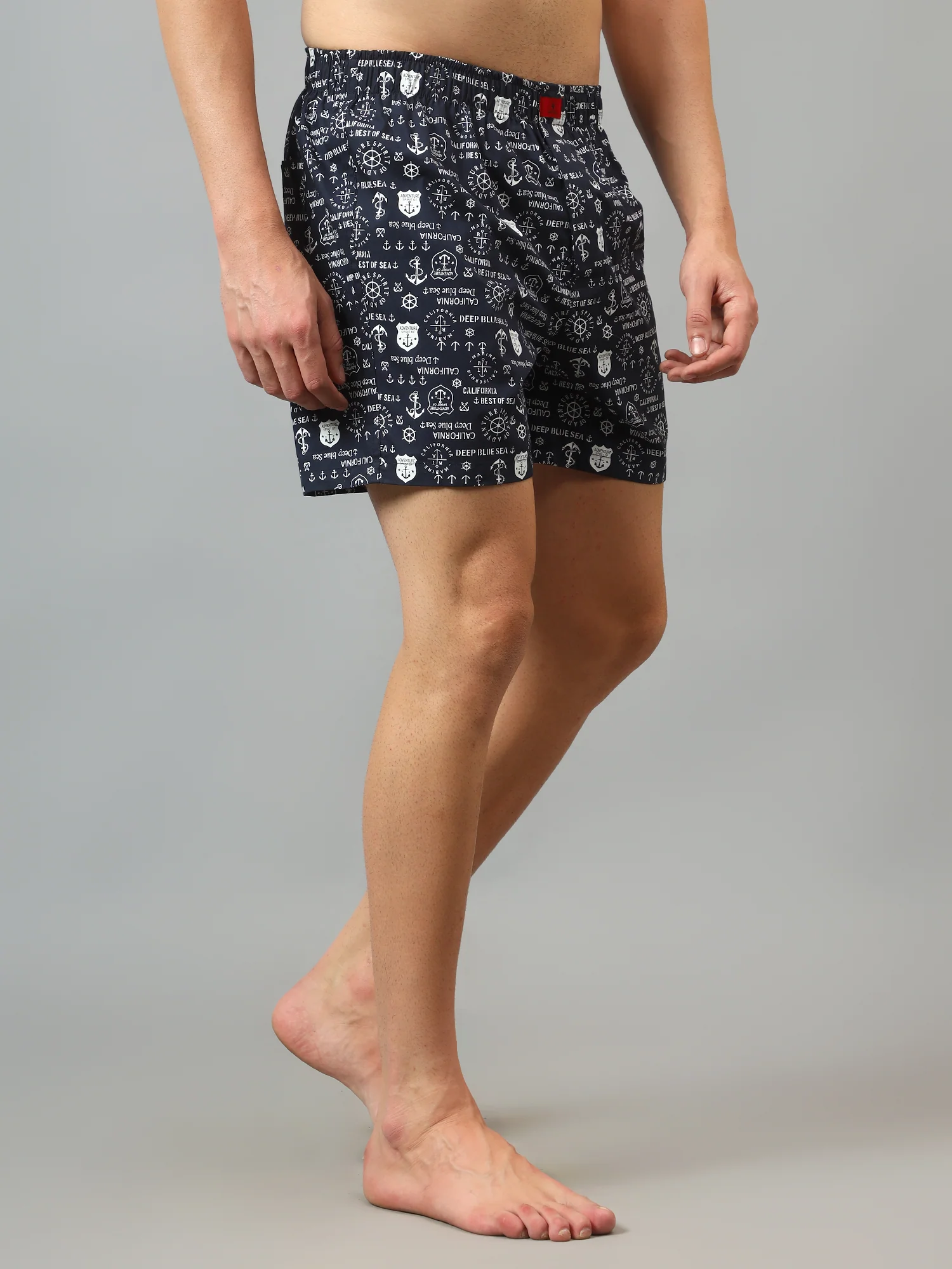 Men's Navy Blue Printed Boxer - Image 3