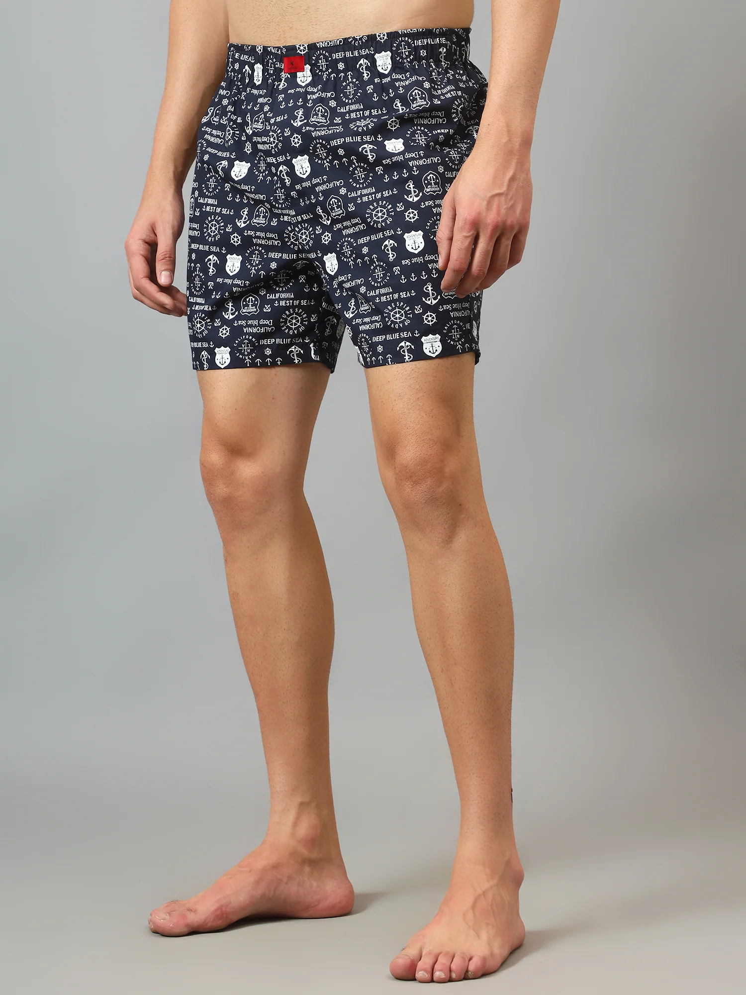 Men's Navy Blue Printed Boxer - Image 4