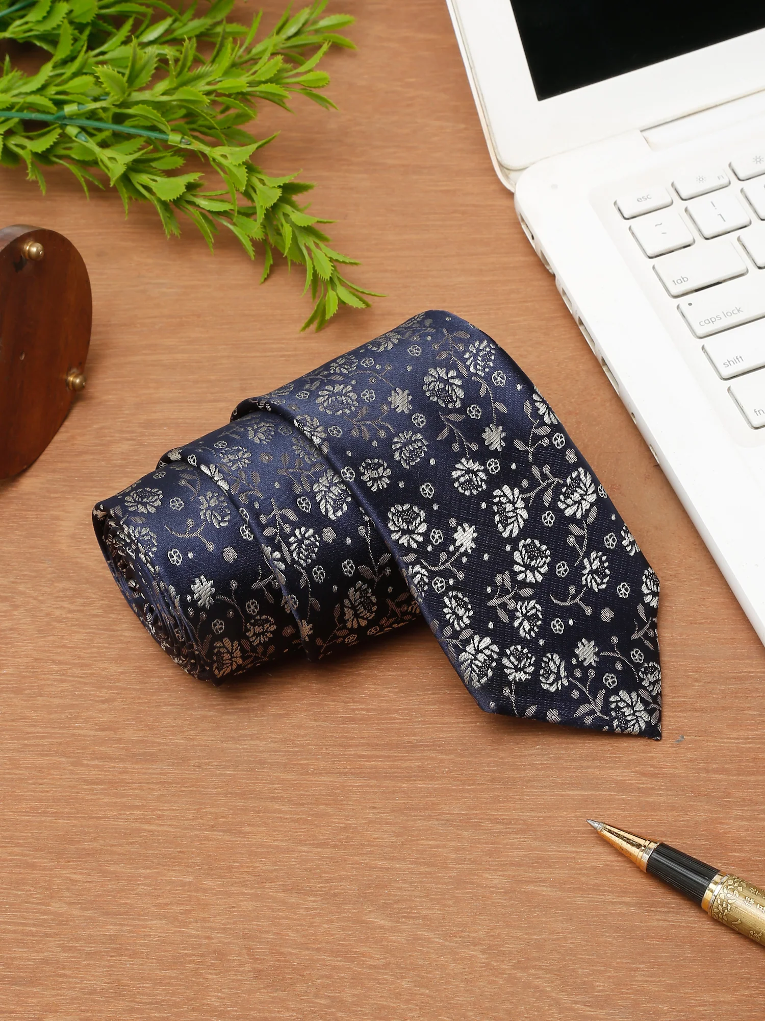 Men's Navy Blue Fashion Broad Tie - Image 6