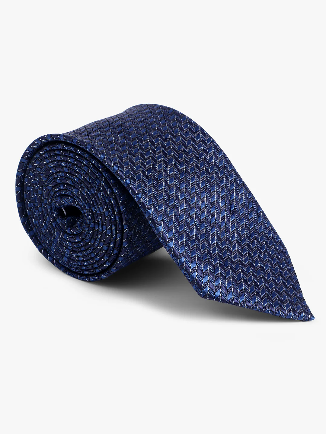 Cantabil Men's Navy Blue Self-Design Broad Tie - Image 5