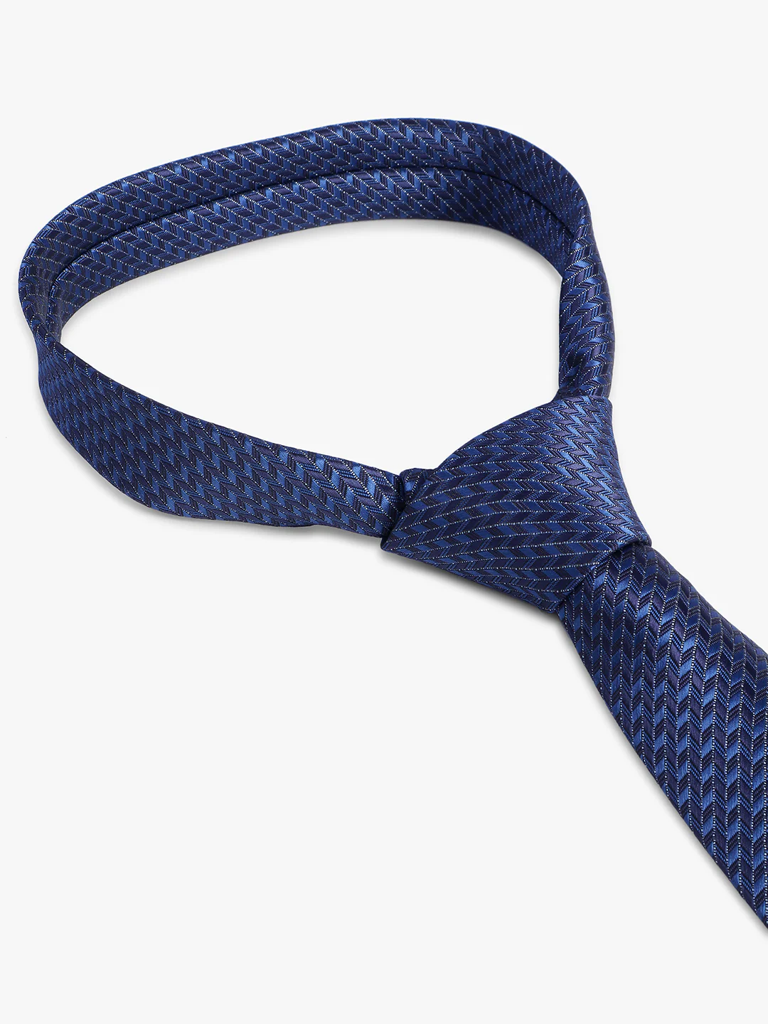 Cantabil Men's Navy Blue Self-Design Broad Tie - Image 6