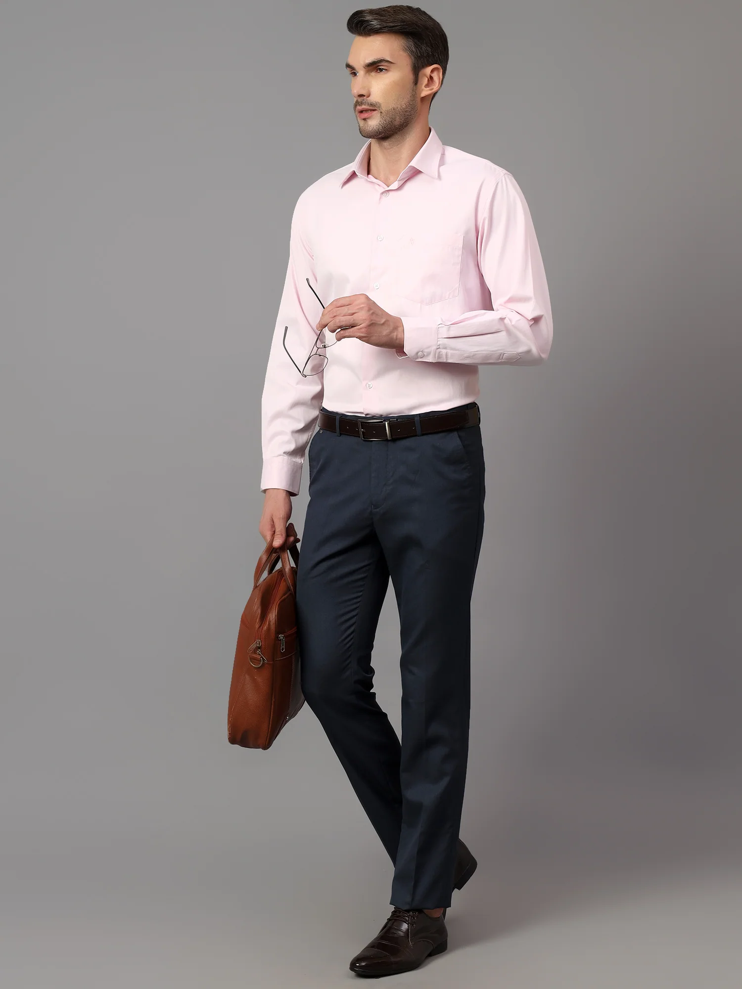 Formal Trouser for Men | Breathable & Soft with Color Fastness Regular Fit Poly Viscose Fabric Self Design Pattern Hook & Eye Closure - Image 6