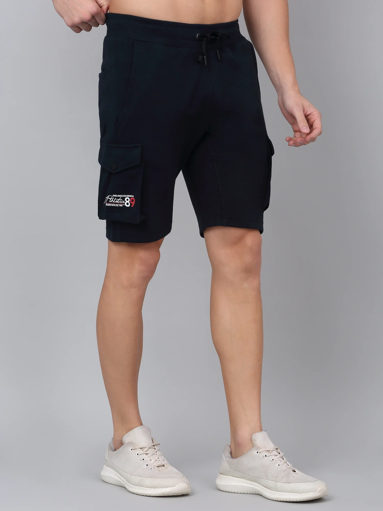 Men's Navy Blue Solid Bermuda - Image 4