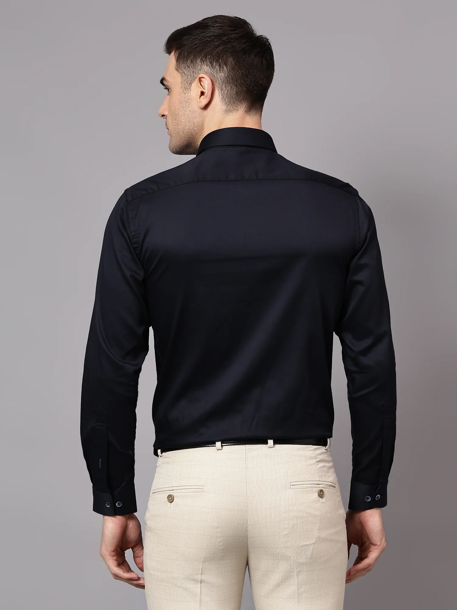 Formal Shirt for Men l Breathable & Soft with Color Fastness Regular Fit Spread Collar Neck Cotton Fabric Solid Pattern - Image 2
