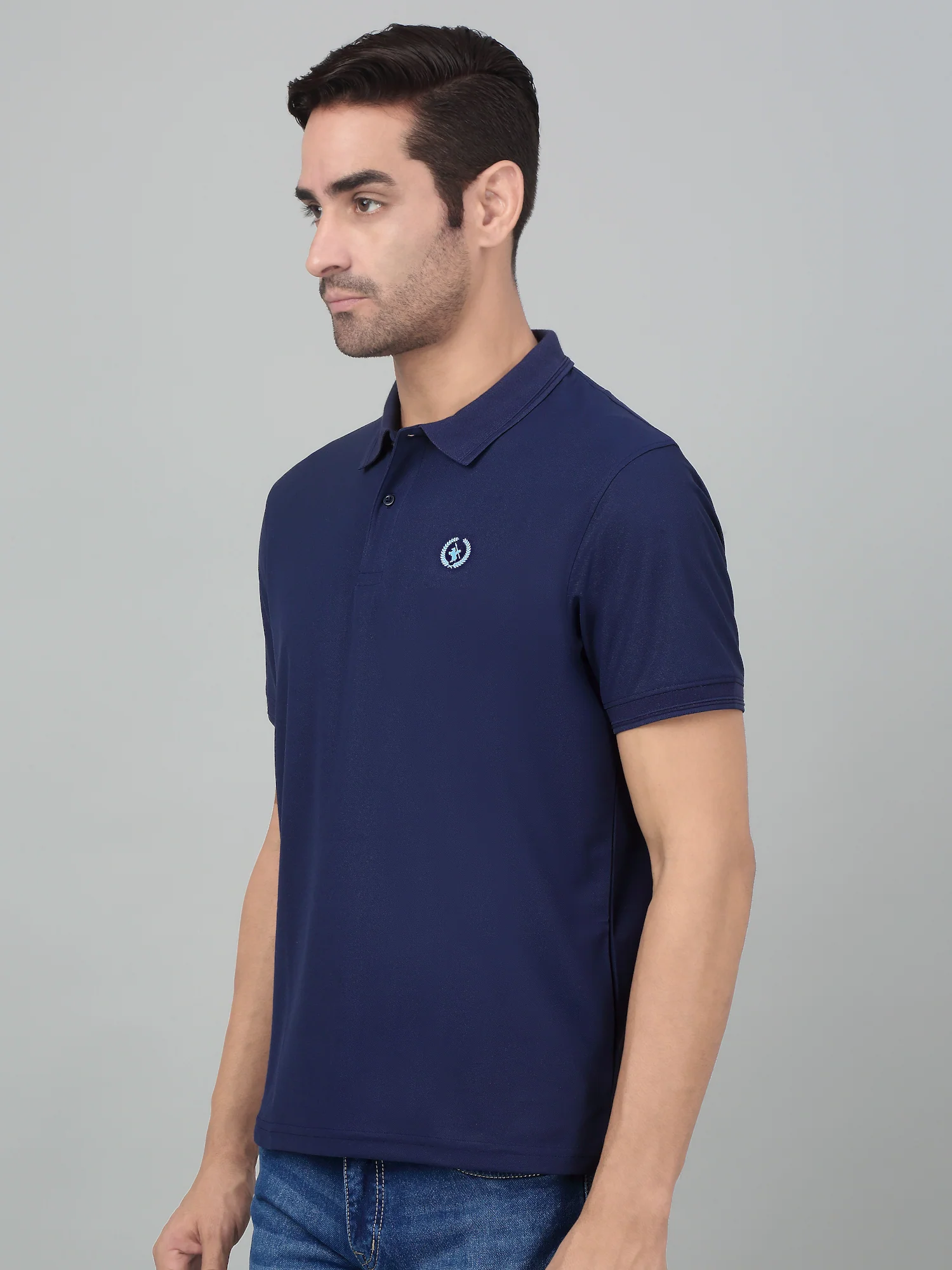 T-Shirt for Men | Breathable & Soft with Color Fastness Regular Fit Polo Neck Polyester Fabric Solid Pattern - Image 3