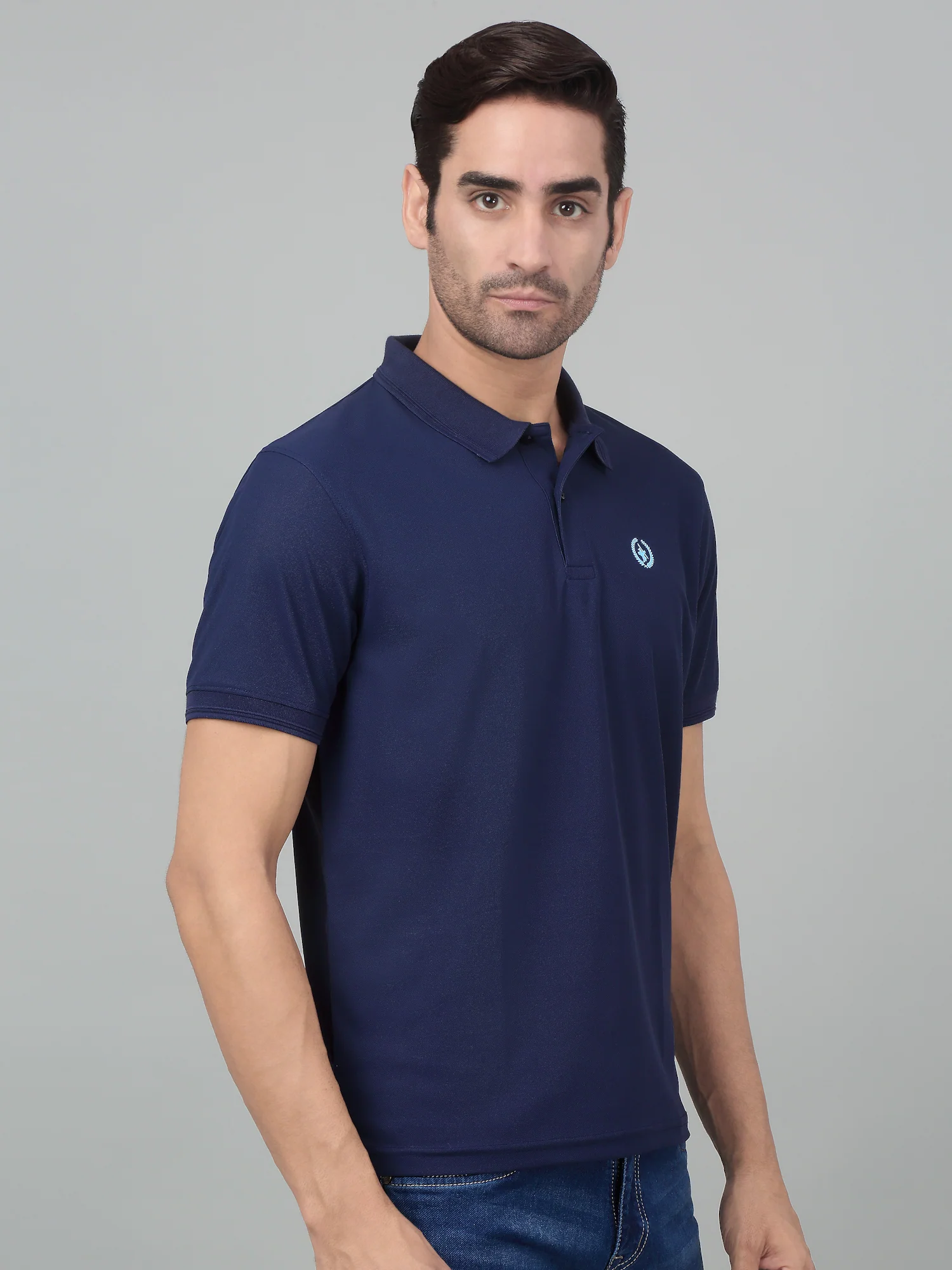 T-Shirt for Men | Breathable & Soft with Color Fastness Regular Fit Polo Neck Polyester Fabric Solid Pattern - Image 4