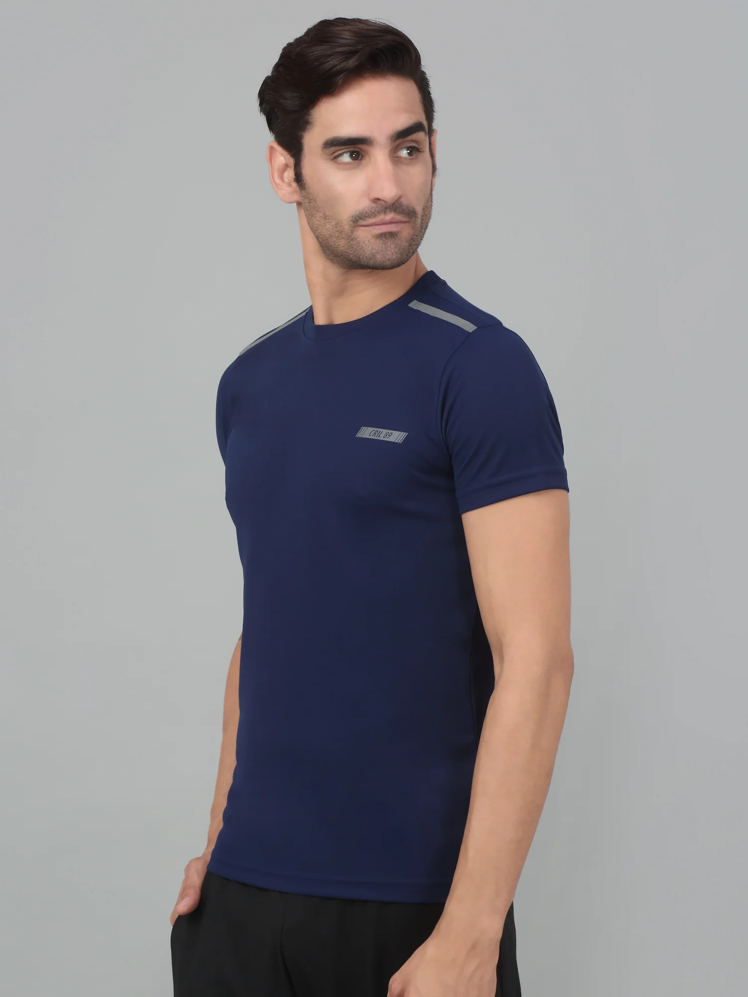T-Shirt for Men | Breathable & Soft with Color Fastness Regular Fit Round Neck Polyester Fabric Solid Pattern - Image 2