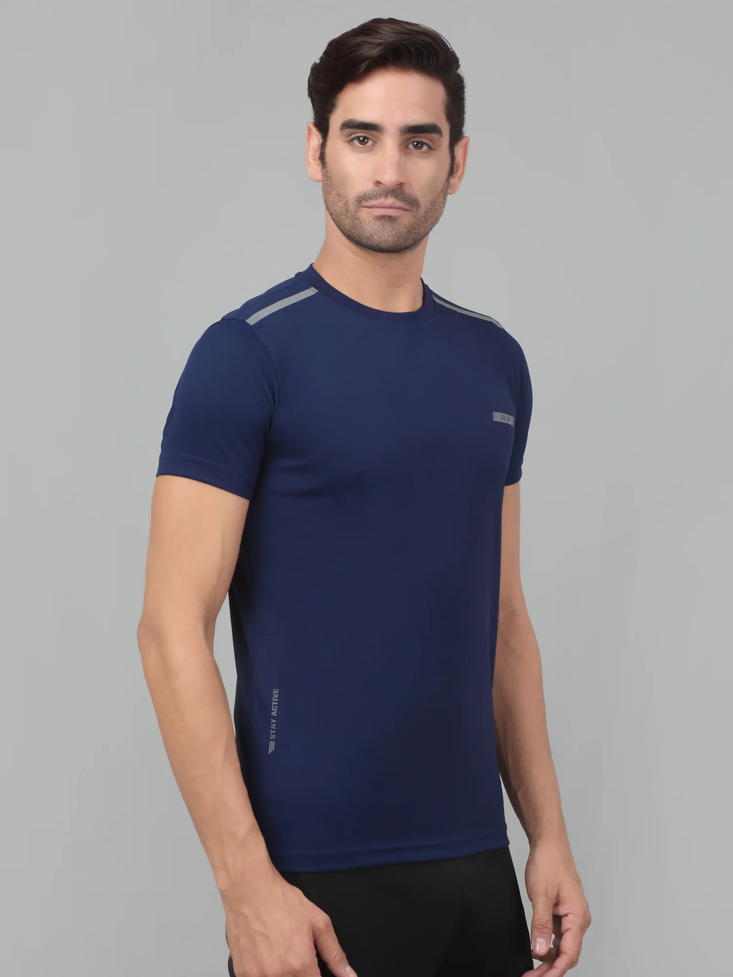 T-Shirt for Men | Breathable & Soft with Color Fastness Regular Fit Round Neck Polyester Fabric Solid Pattern - Image 3