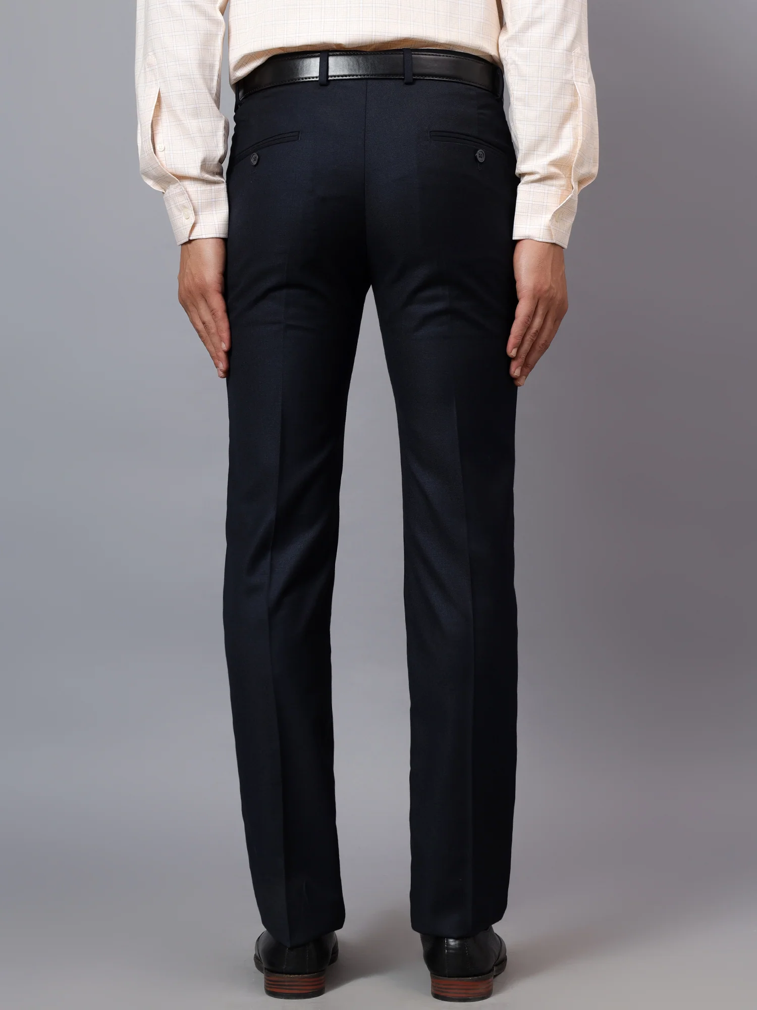 Formal Trouser for Men | Breathable & Soft with Color Fastness Regular Fit Terry Rayon Fabric Self Design Pattern Hook & Eye Closure - Image 2