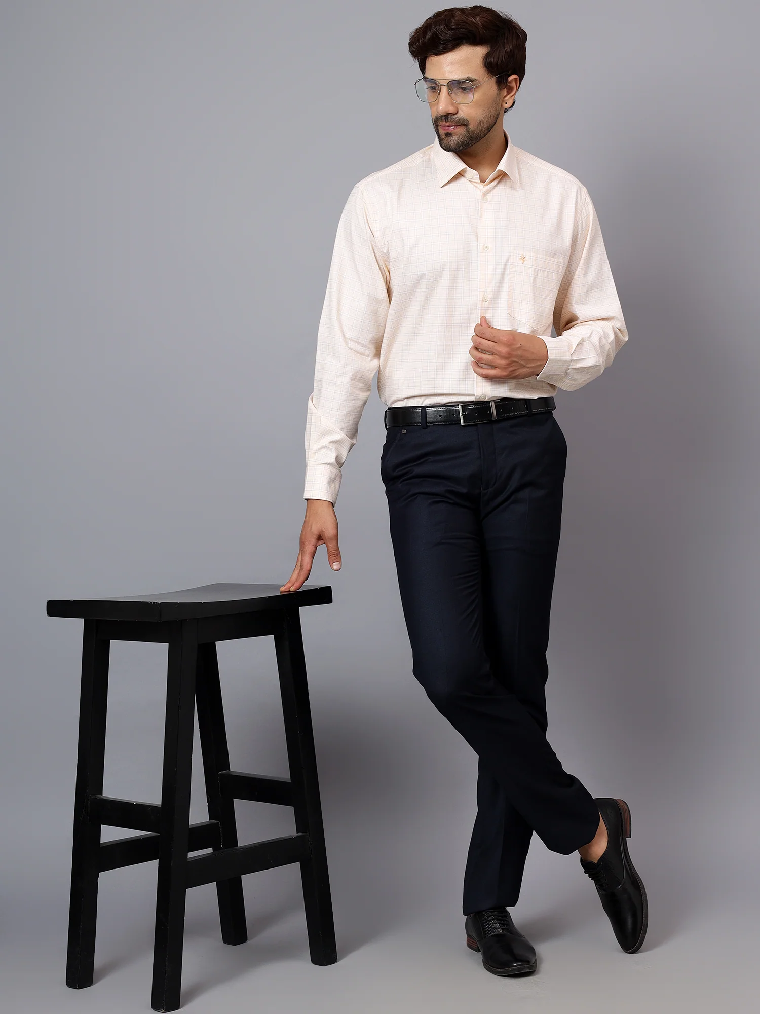 Formal Trouser for Men | Breathable & Soft with Color Fastness Regular Fit Terry Rayon Fabric Self Design Pattern Hook & Eye Closure - Image 6