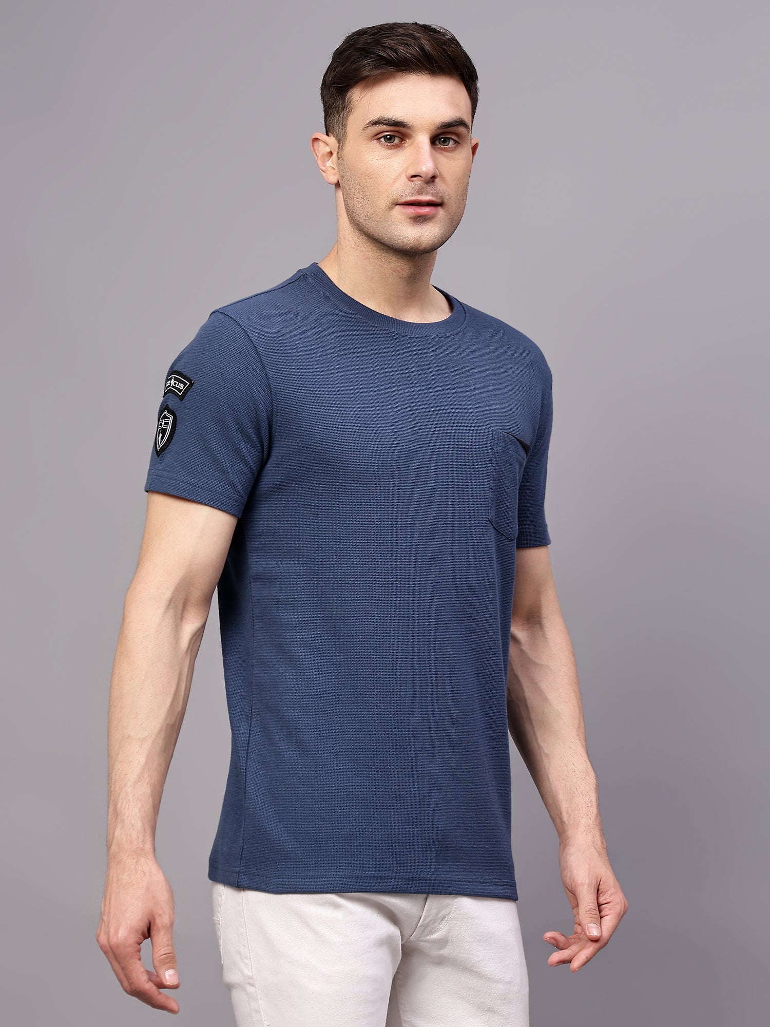 T-Shirt for Men | Breathable & Soft with Color Fastness Regular Fit Round Neck Poly Cotton Fabric Solid Pattern - Image 4