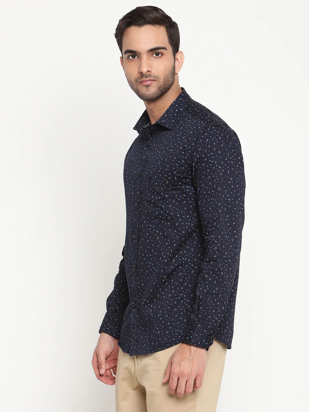 Casual Shirt for Men | Breathable & Soft with Color Fastness Regular Fit Spread Collar Neck Cotton Fabric Printed Pattern - Image 3