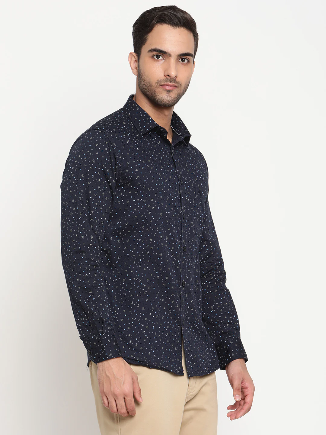 Casual Shirt for Men | Breathable & Soft with Color Fastness Regular Fit Spread Collar Neck Cotton Fabric Printed Pattern - Image 4