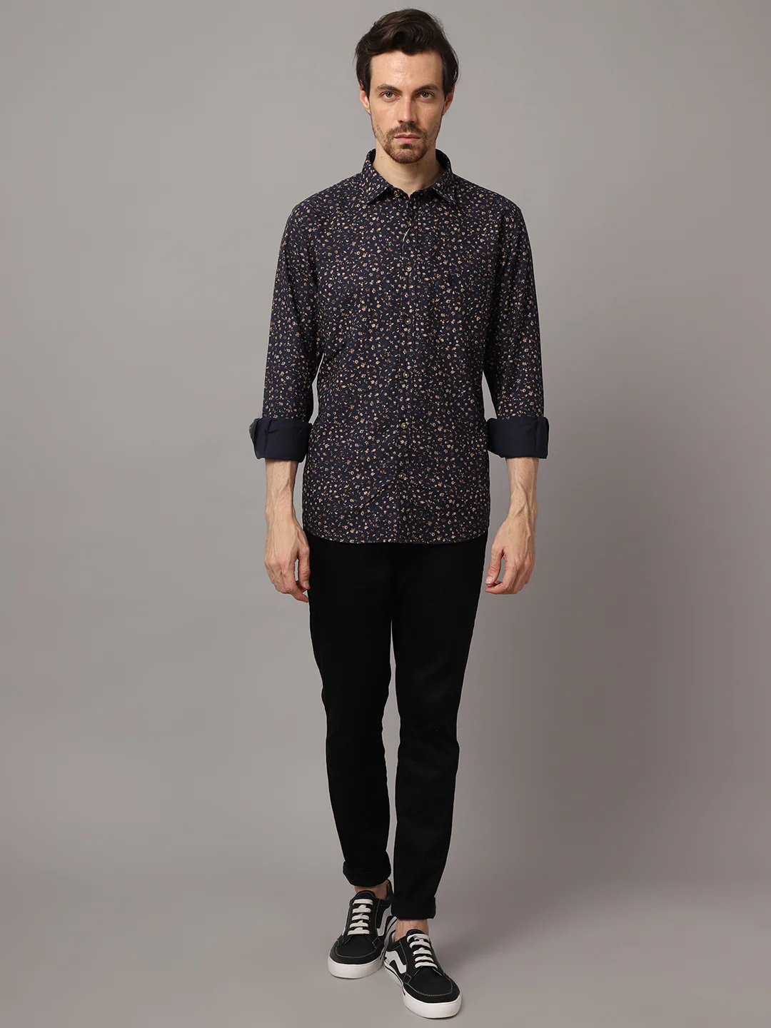 Casual Shirt for Men | Breathable & Soft with Color Fastness Regular Fit Spread Collar Neck Cotton Fabric Printed Pattern - Image 4