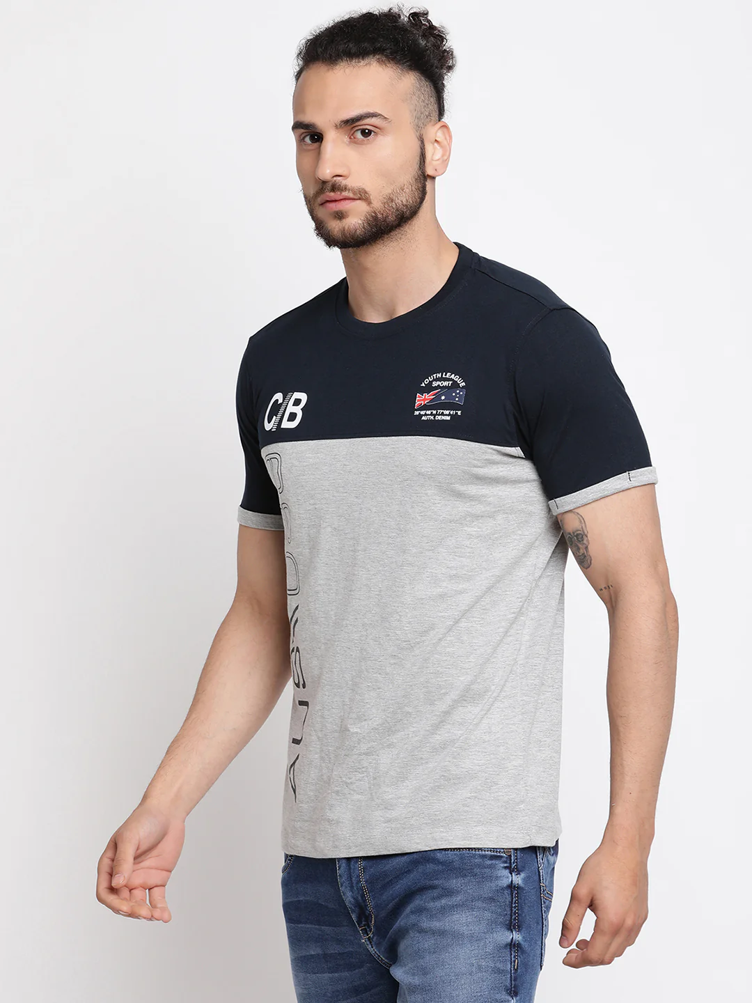 T-Shirt for Men | Breathable & Soft with Color Fastness Regular Fit Round Neck Poly Cotton Fabric Printed Pattern - Image 3