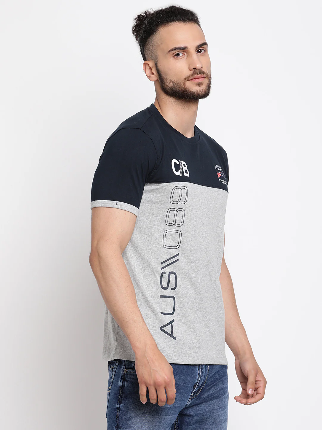 T-Shirt for Men | Breathable & Soft with Color Fastness Regular Fit Round Neck Poly Cotton Fabric Printed Pattern - Image 4