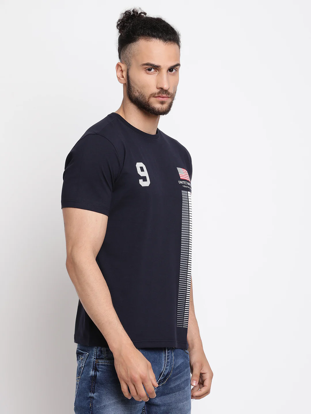 T-Shirt for Men | Breathable & Soft with Color Fastness Regular Fit Round Neck Cotton Blend Fabric Printed Pattern - Image 4