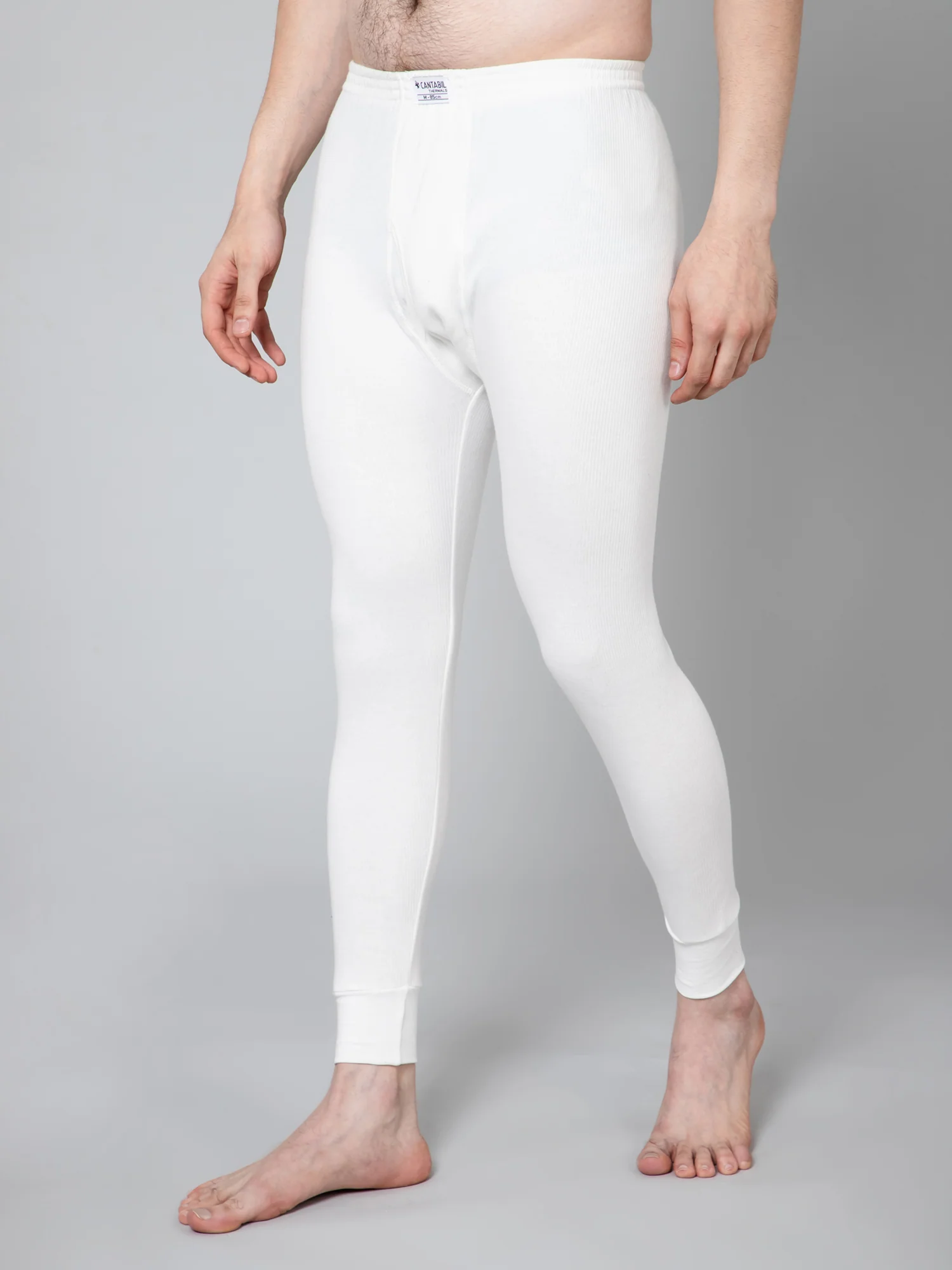 Men Off White Thermal Trouser - Image 3