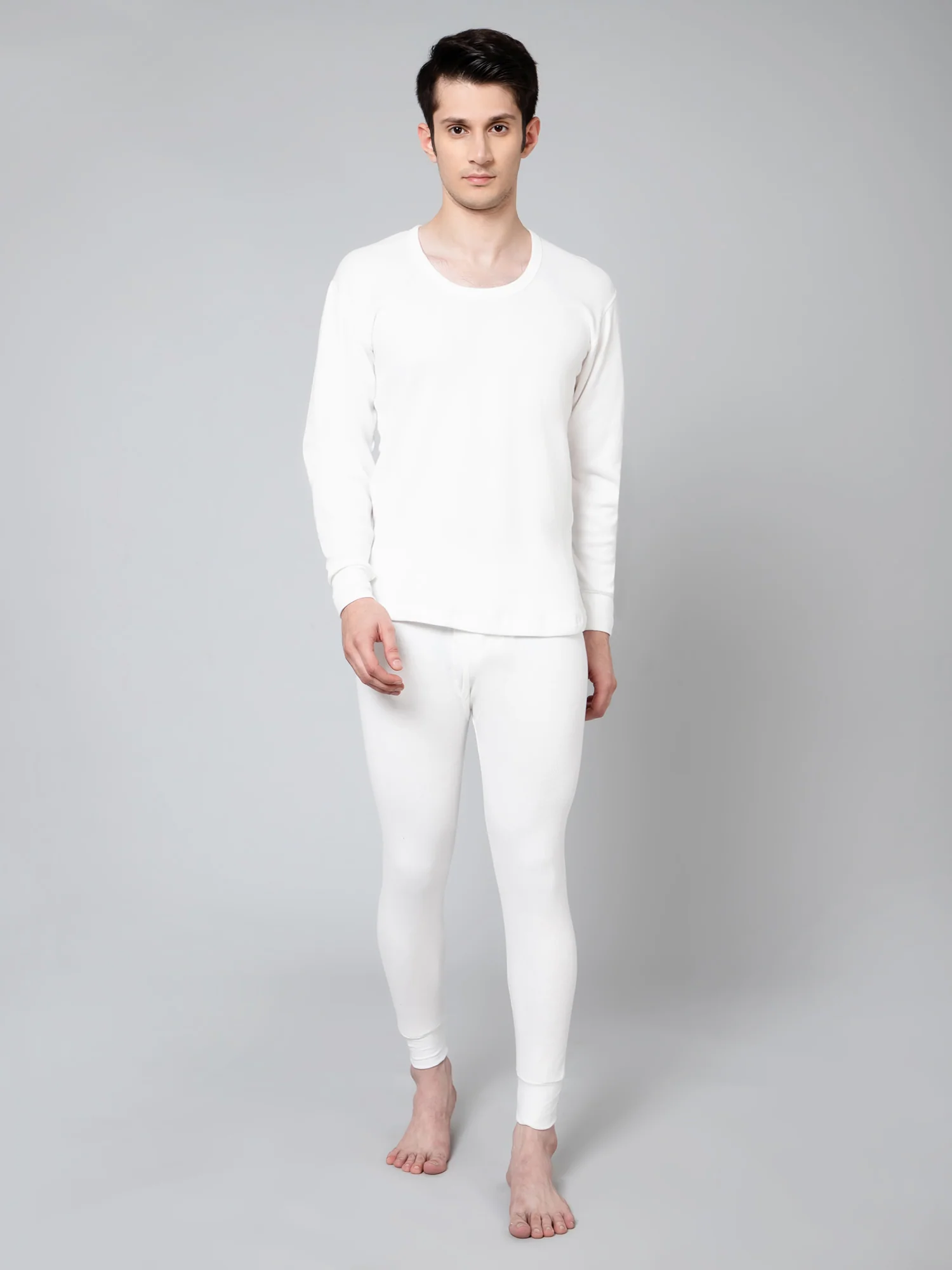 Men Off White Thermal Trouser - Image 5