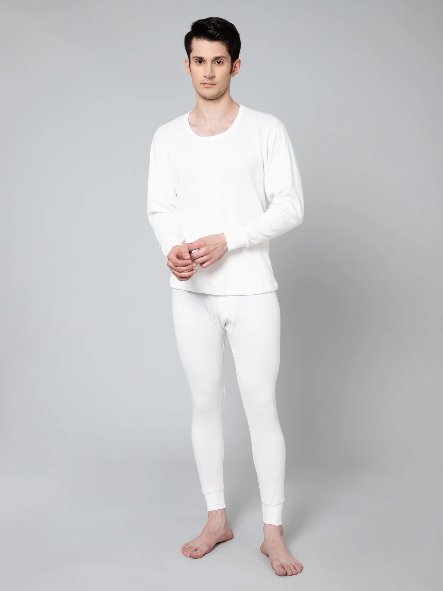 Men Off White Thermal Trouser - Image 6