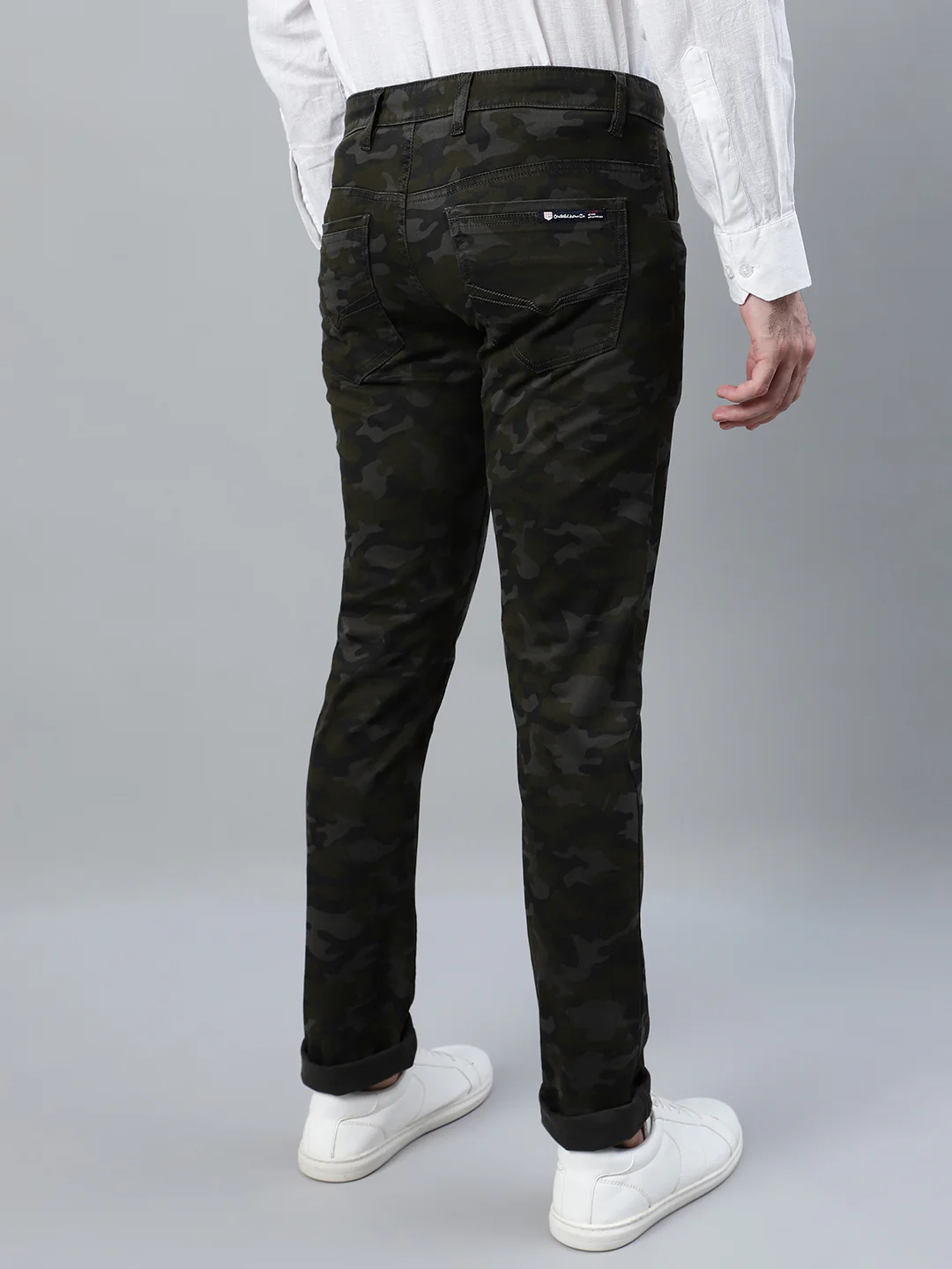 Casual Trouser for Men | Breathable & Soft with Color Fastness Regular Fit Cotton Blend Fabric Printed Pattern Button Closure - Image 2