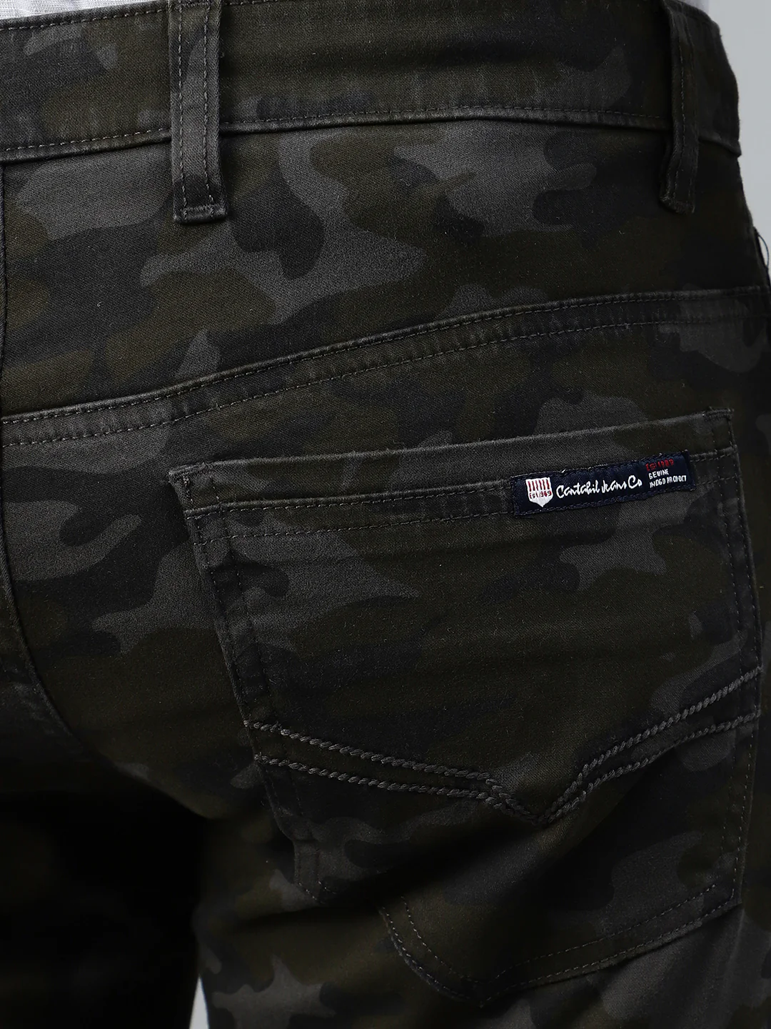 Casual Trouser for Men | Breathable & Soft with Color Fastness Regular Fit Cotton Blend Fabric Printed Pattern Button Closure - Image 5