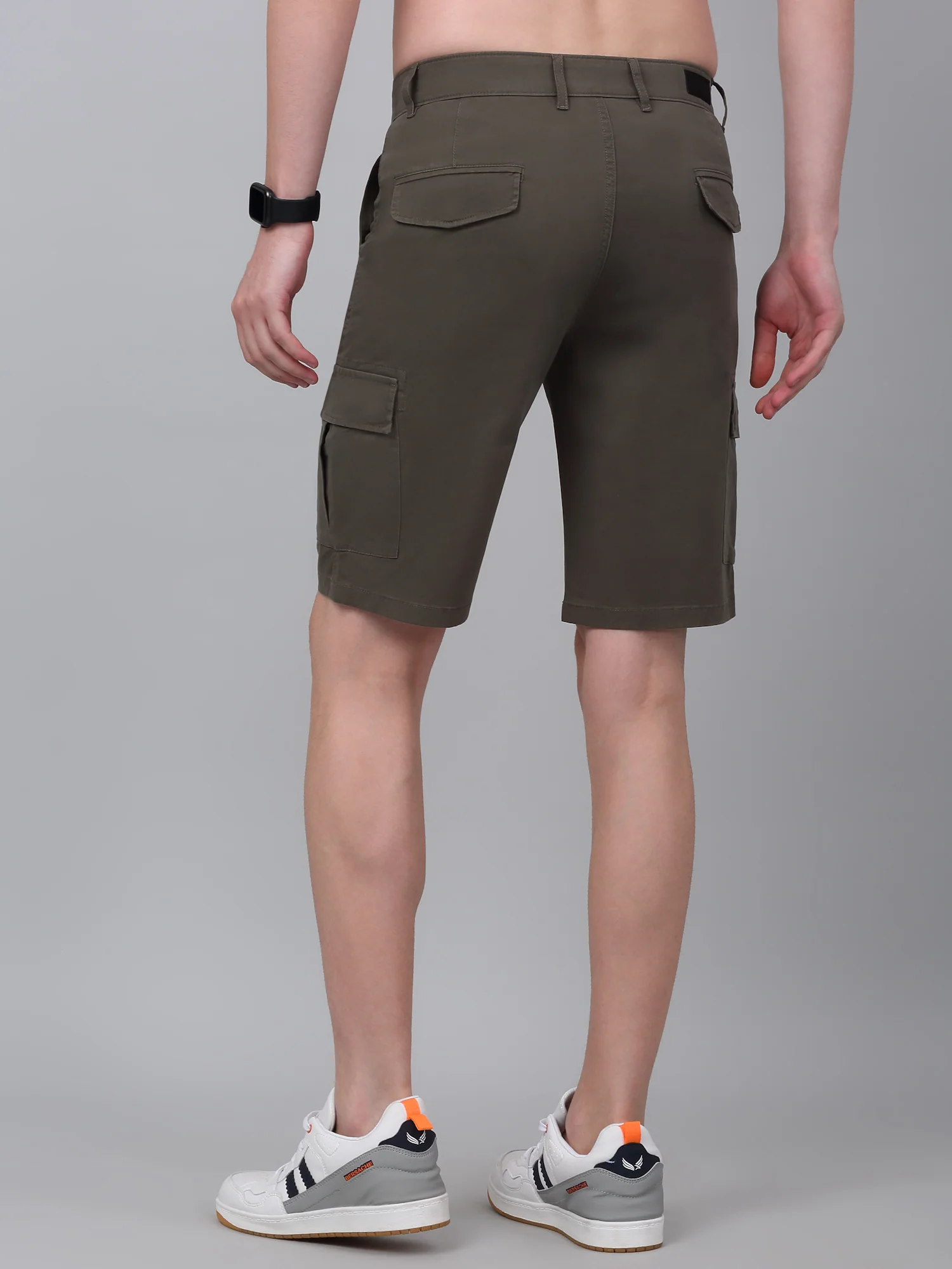 Men's Olive Green Solid Bermuda - Image 2