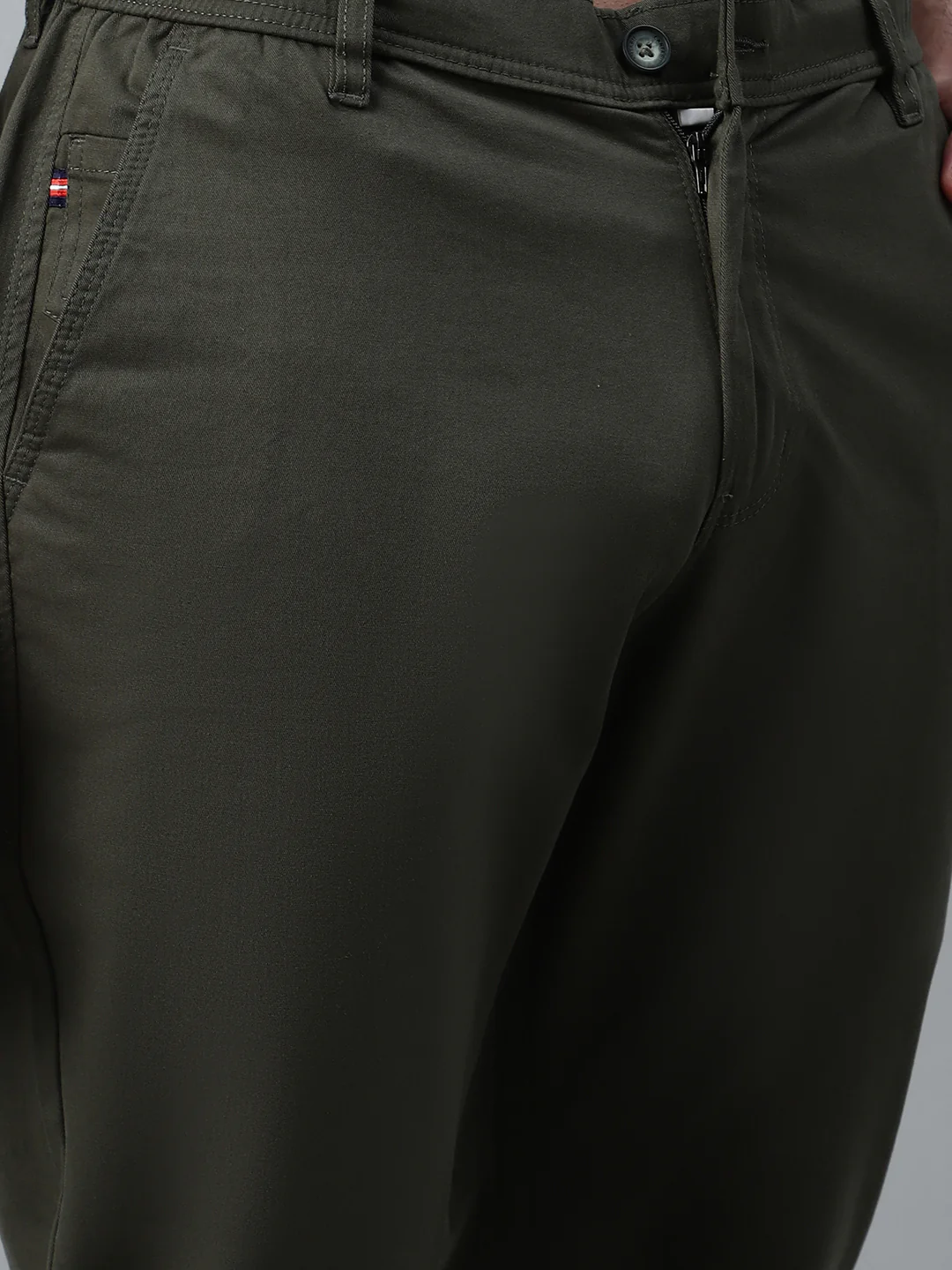 Men's Olive Green Solid Casual Jogger - Image 6