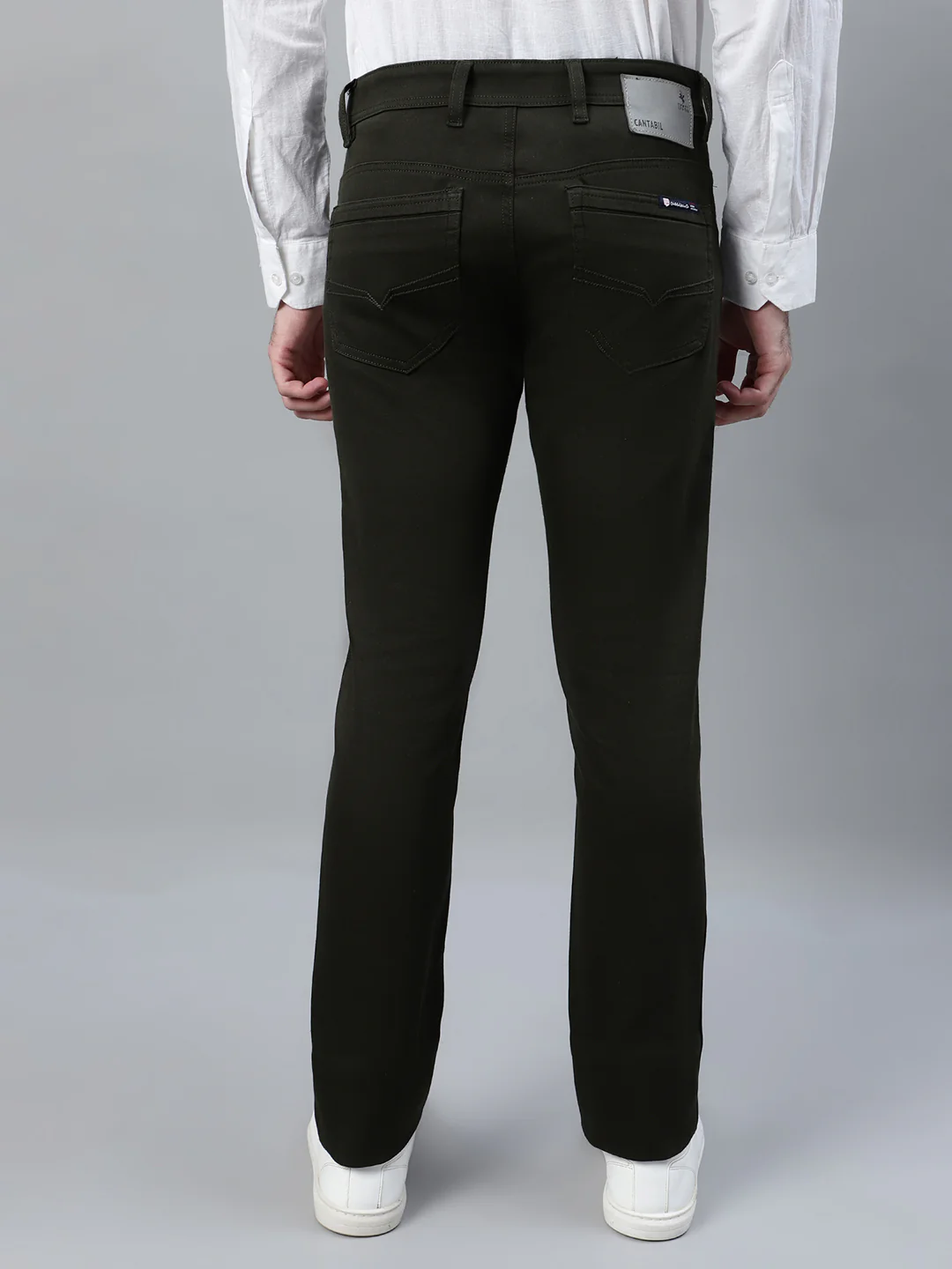 Casual Trouser for Men | Breathable & Soft with Color Fastness Regular Fit Cotton Blend Fabric Solid Pattern Button Closure - Image 2