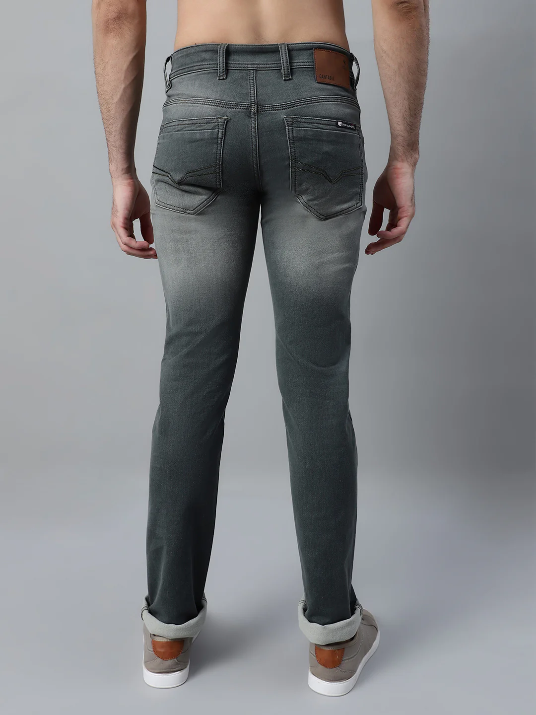 Denim Jeans for Men l Breathable & Soft with Color Fastness Ultra Narrow Fit Cotton Fabric Solid Pattern Button Closure - Image 2