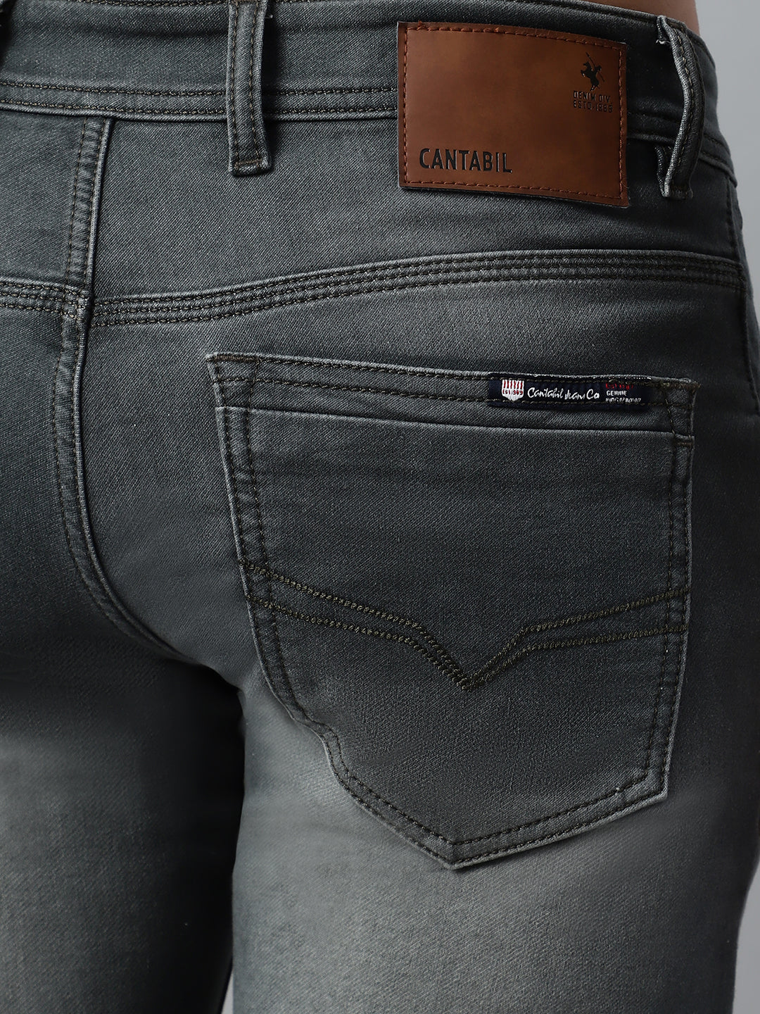 Denim Jeans for Men l Breathable & Soft with Color Fastness Ultra Narrow Fit Cotton Fabric Solid Pattern Button Closure - Image 5