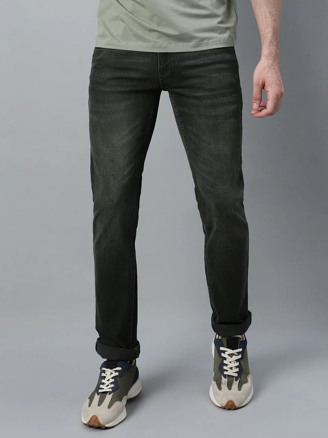 Denim Jeans for Men l Breathable & Soft with Color Fastness Ultra Narrow Fit Cotton Fabric Solid Pattern Button Closure - Image 7