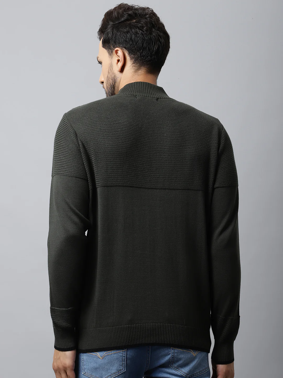 Mens Olive Sweater - Image 2
