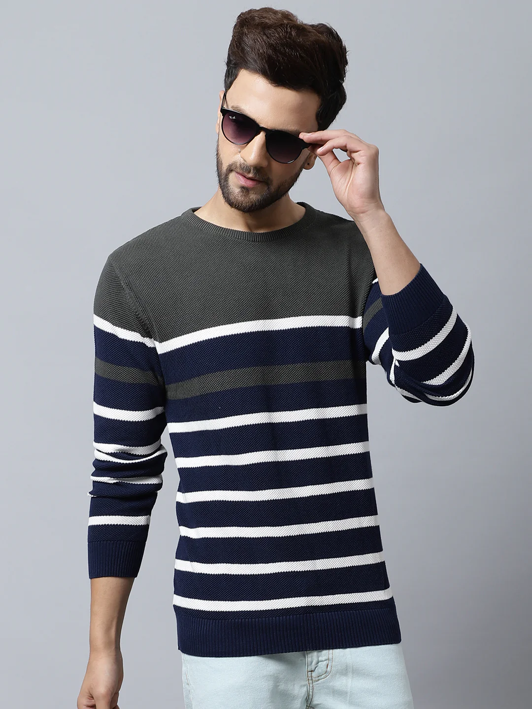 Solid Olive Sweater for Men - Image 4