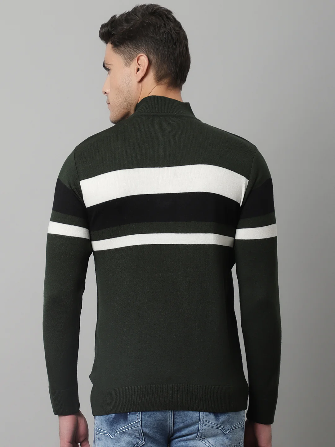 Mens Olive Sweater - Image 2