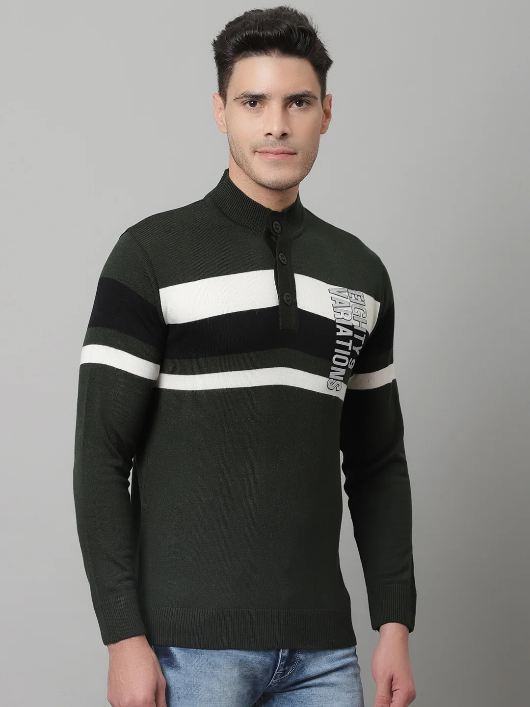 Mens Olive Sweater - Image 4