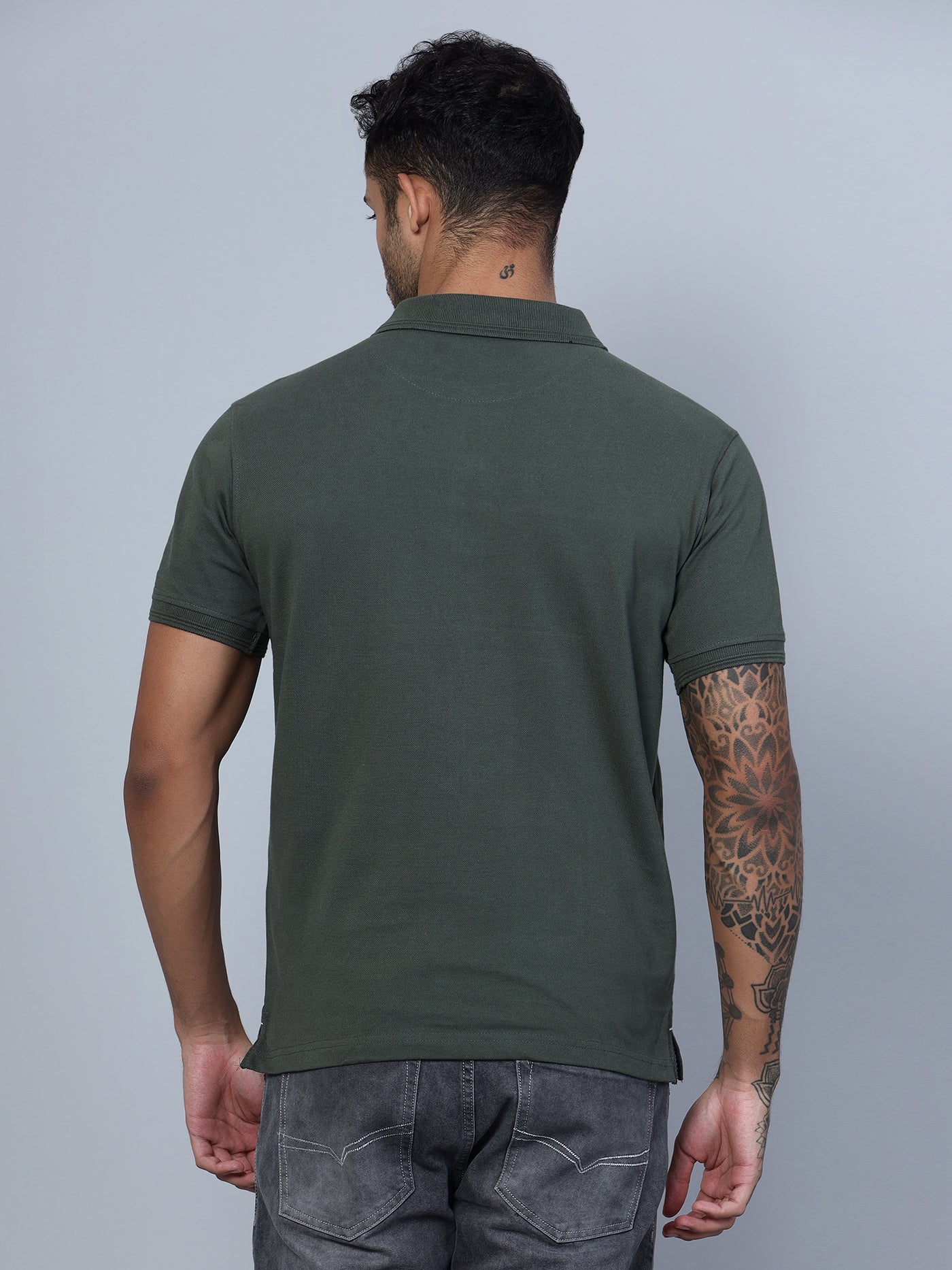 T-Shirt for Men | Breathable & Soft with Color Fastness Regular Fit Polo Neck Poly Cotton Fabric Printed Pattern - Image 4