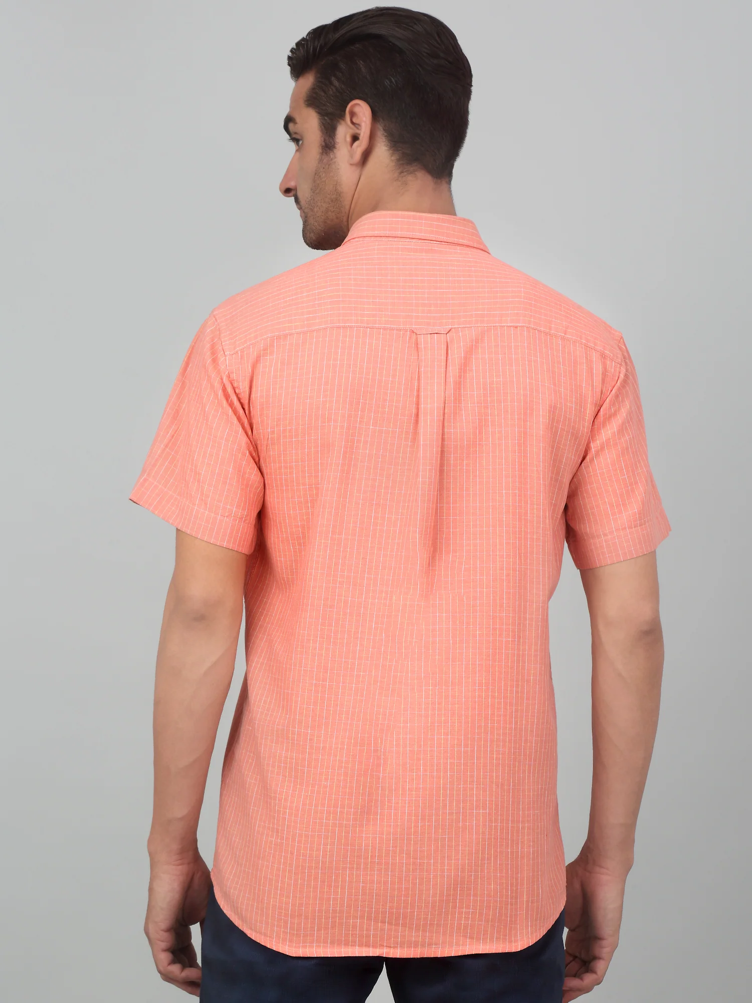 Casual Shirt for Men | Breathable & Soft with Color Fastness Regular Fit Spread Collar Neck Cotton Fabric Striped Pattern - Image 2