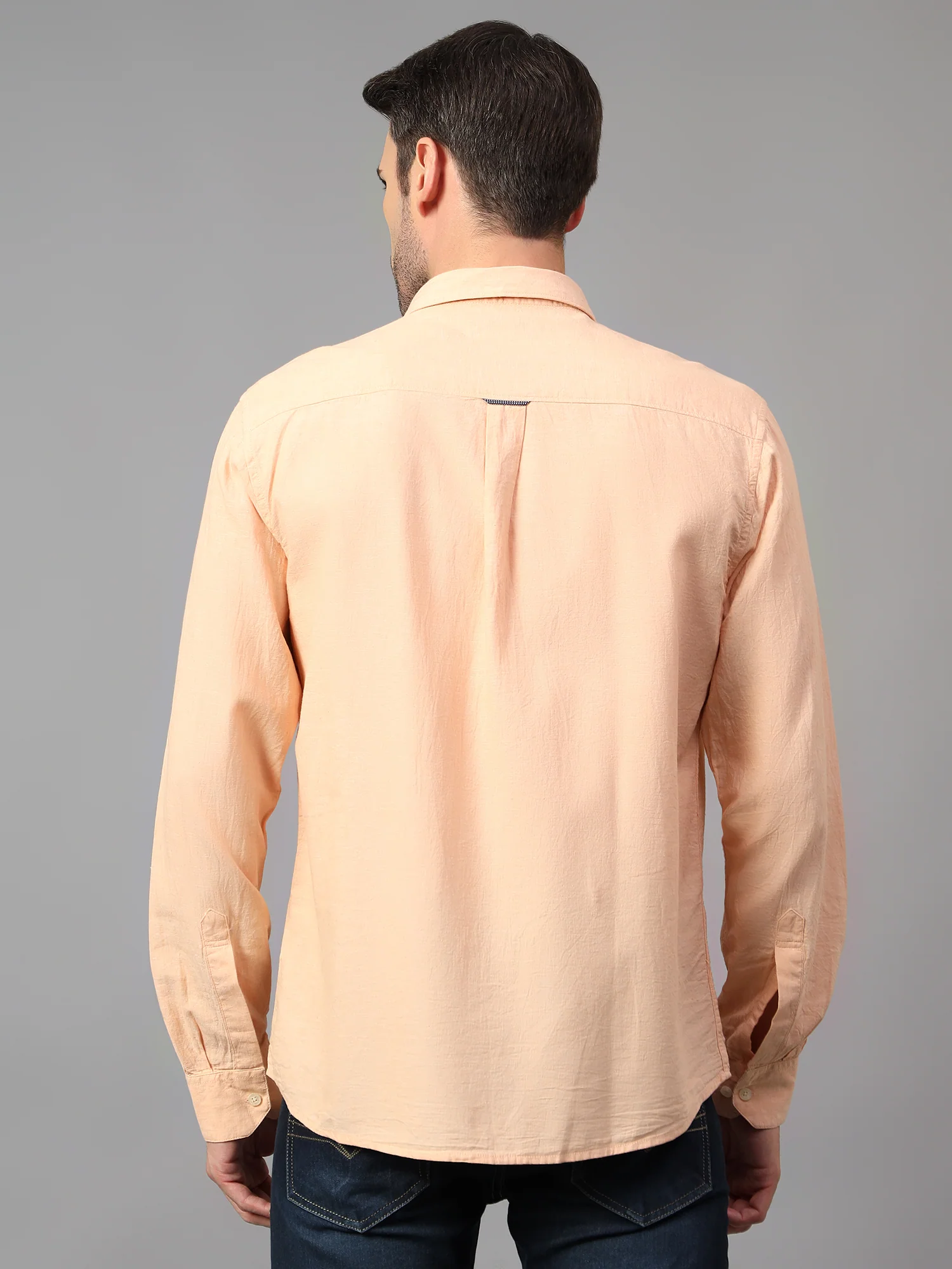 Casual Shirt for Men | Breathable & Soft with Color Fastness Regular Fit Spread Collar Neck Cotton Fabric Solid Pattern - Image 2